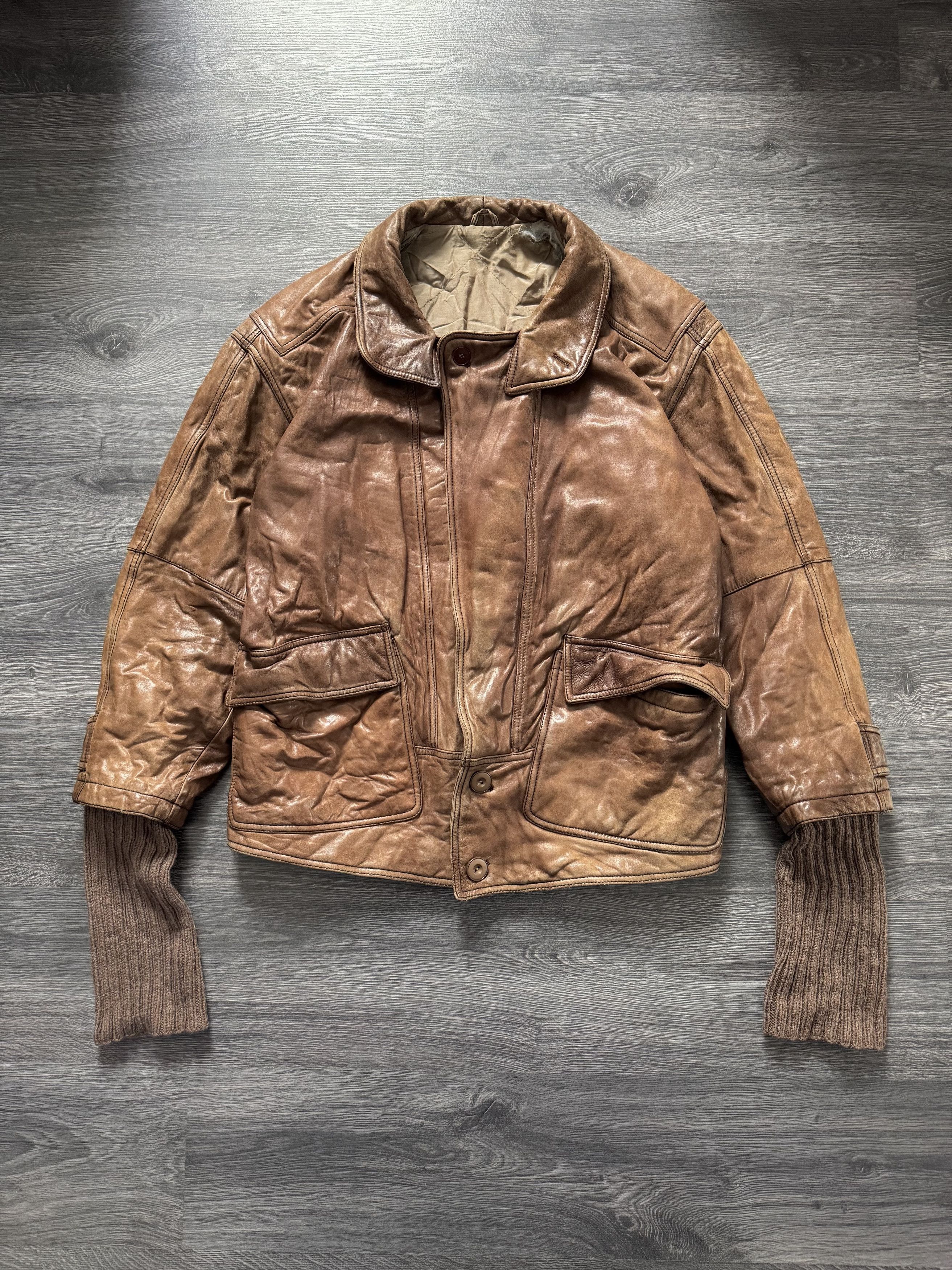 ジャケット・アウター archive La matta leather bomber jacket Vintage Vintage 80s La Matta Brown Leather Jacket – Italian Retro