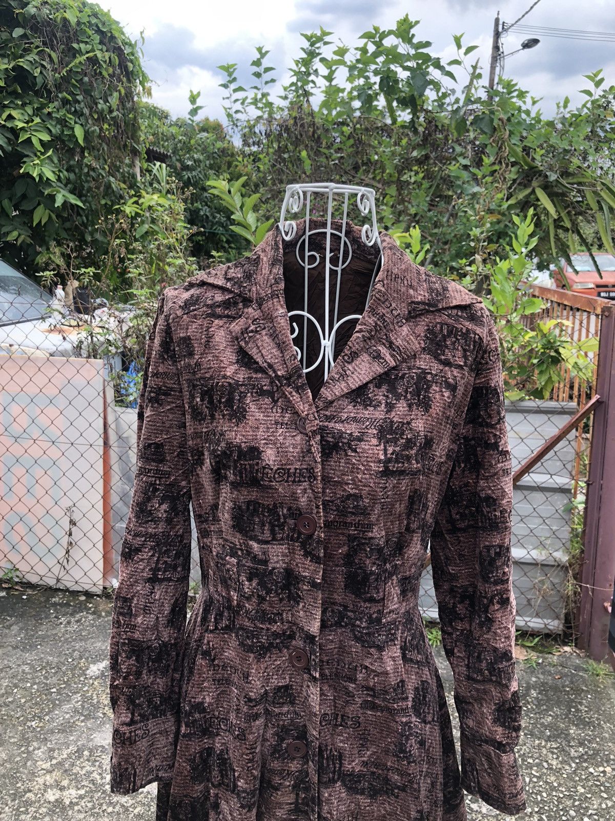 If Six Was Nine 💥RARE!💥 Vintage Punk Poem Style Long Corduroy Jacket Size M / US 6-8 / IT 42-44 - 3 Thumbnail