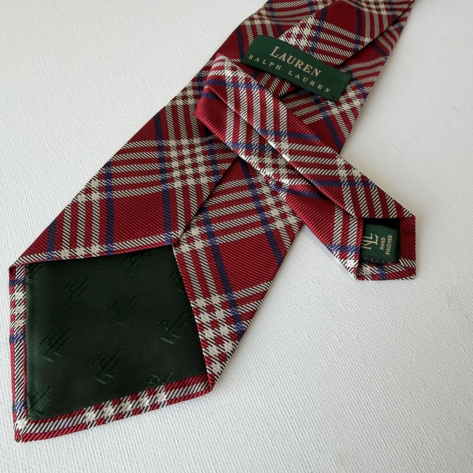Lauren Ralph Lauren Lauren Ralph Lauren Red Holiday Tartan Silk Tie 90s Vintage Size ONE SIZE - 3 Thumbnail