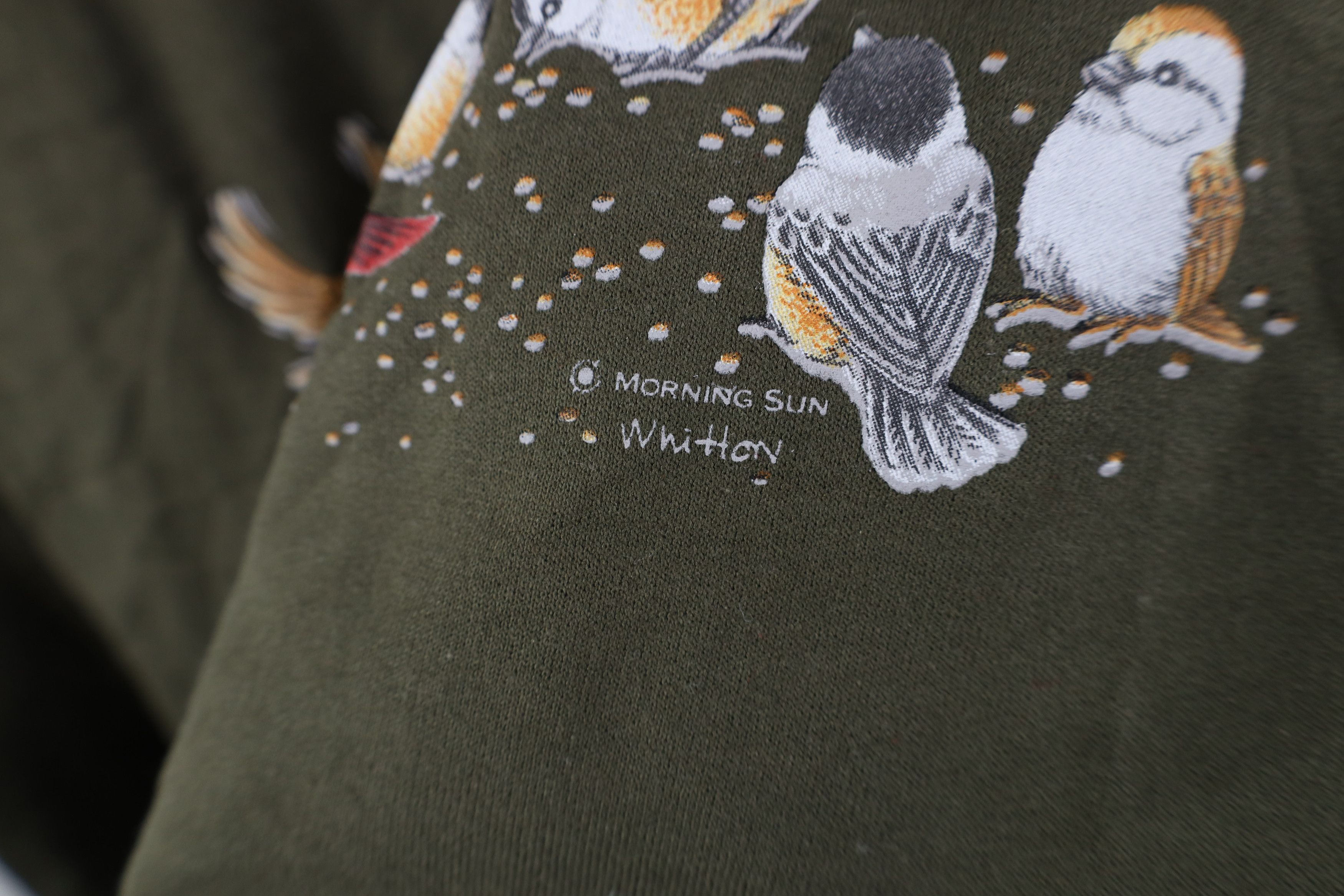 Vintage Vintage 90s Streetwear Nature Birds Layered Sweatshirt Green Size L / US 10 / IT 46 - 11 Thumbnail