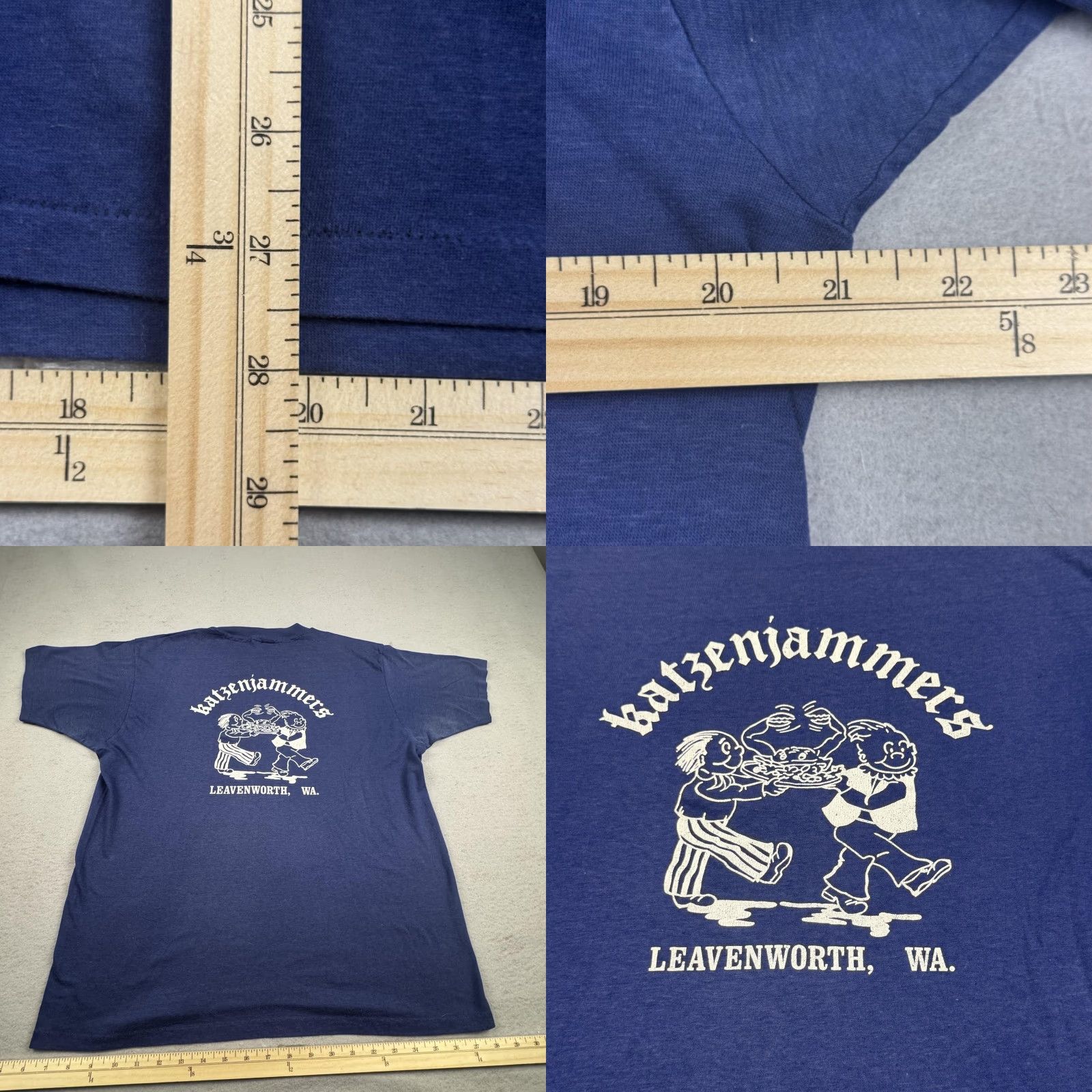 Hanes VINTAGE Katzenjammers Shirt Mens XL Blue Hanes 50/50 USA Leavenworth WA Classic Crew Neck Graphic Print Travel Souvenir Mens Size US XL / EU 56 / 4 - 8 Thumbnail