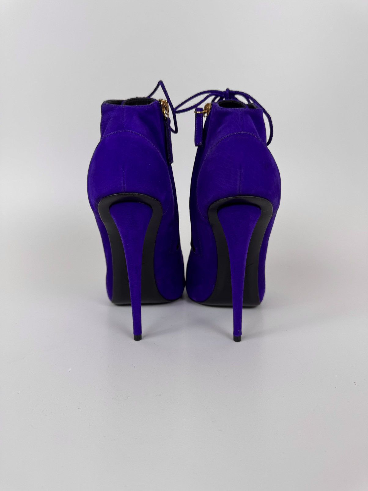 Designer × Giuseppe Zanotti Giuseppe Zanotti Open Ankle Boots Suede Stiletto High Heel Size US 10 / IT 40 - 5 Thumbnail
