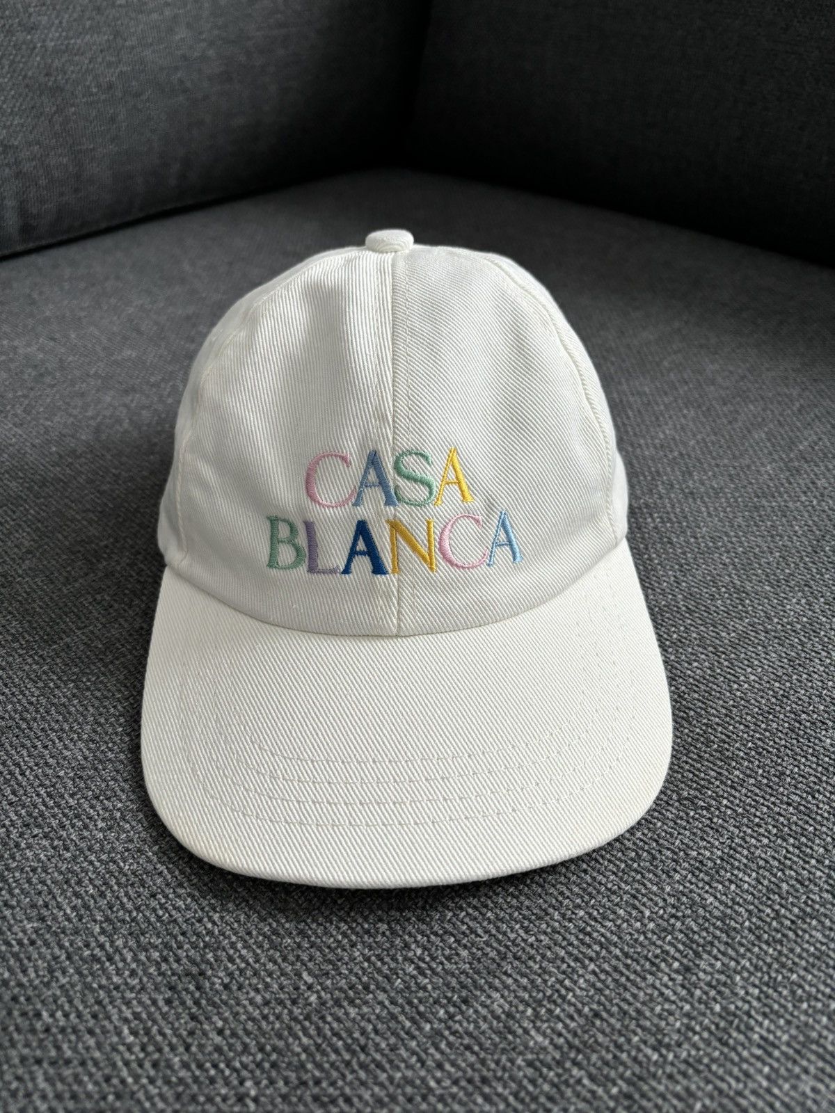 Casablanca Casablanca White Stacked Logo Embroidered Cap Size ONE SIZE - 1 Thumbnail