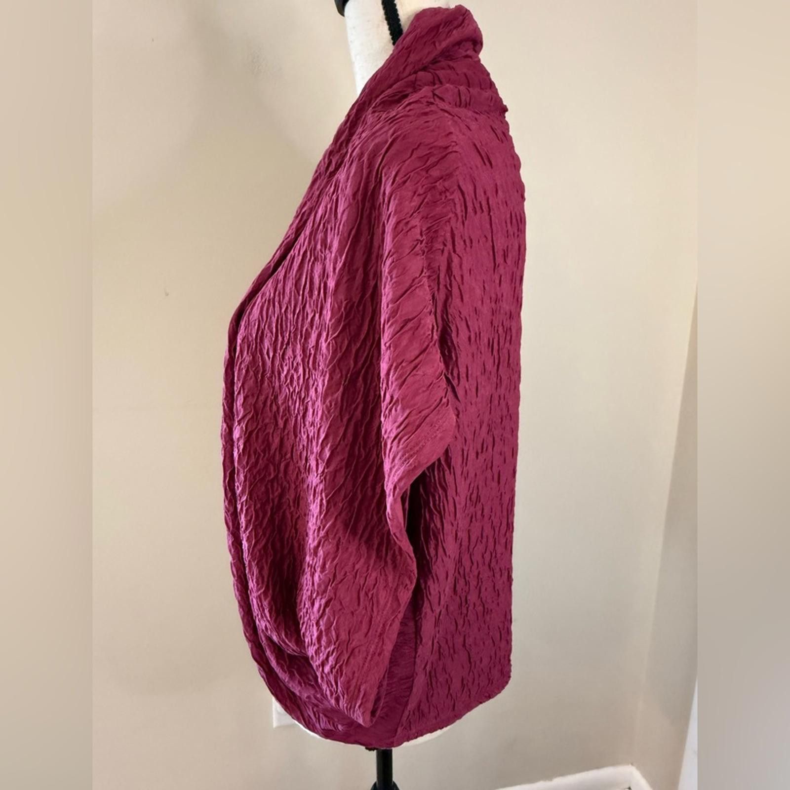 Other Simonton Says burgundy pink crinkle cardigan SZ XS Size XS / US 0-2 / IT 36-38 - 3 Thumbnail