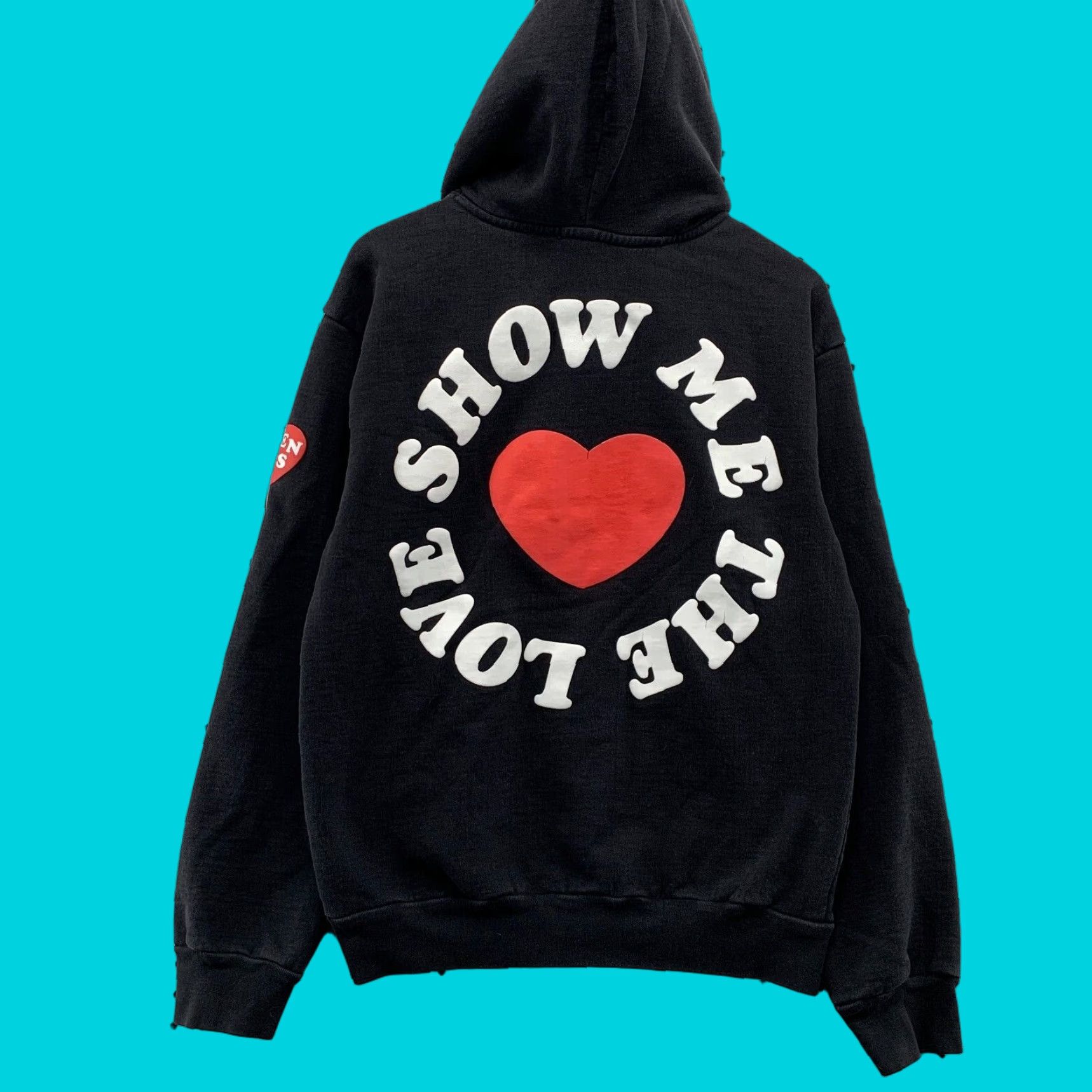 VINTAGE Talentless Hoodie Sweatshirt Mens Small Black Heavyweight Pullover Hip Hop Show Me Love