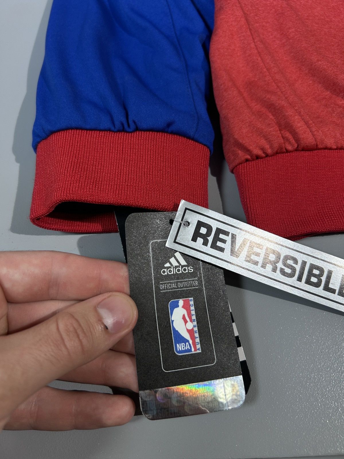 Adidas × NBA × Vintage Adidas Detroit Pistons NBA Pull Over Double Sides Jacket S Size US S / EU 44-46 / 1 - 10 Thumbnail