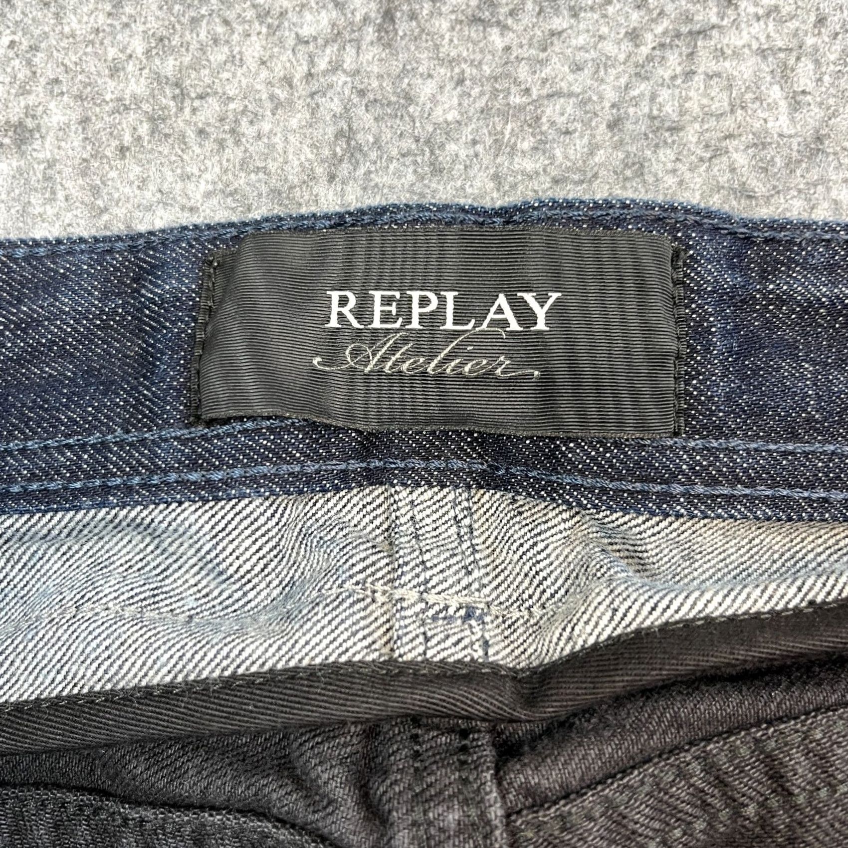 Replay Replay Atelier Jeans Tapered 36 32 Black Blue Trim Rare Denim 5-Pocket Mens Regular 32 In Inside Leg Medium Rise Black Cotton Jeans Size US 36 / EU 52 - 7 Thumbnail