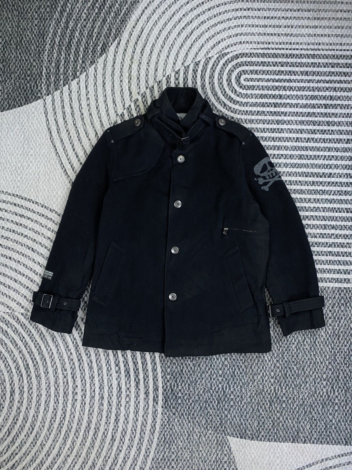 Blue Blue Japan Vintage Blue Cross With Skull Graphic On Sleeve Punk Jacket Size US M / EU 48-50 / 2 - 1 Thumbnail