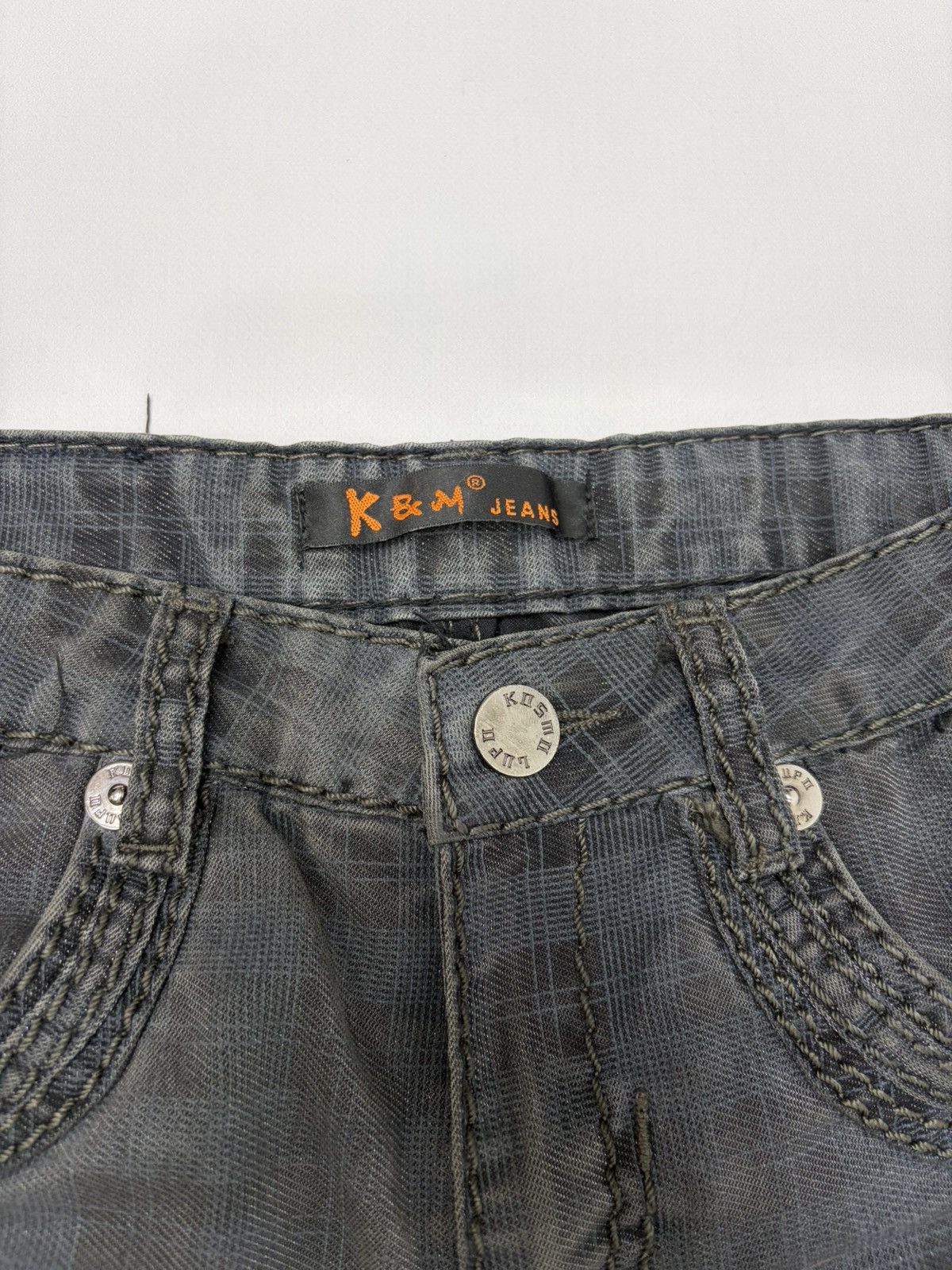 If Six Was Nine Vintage Diesel D&G Style Y2K Biker Panel Denim Jeans Grey Size US 32 / EU 48 - 18 Thumbnail