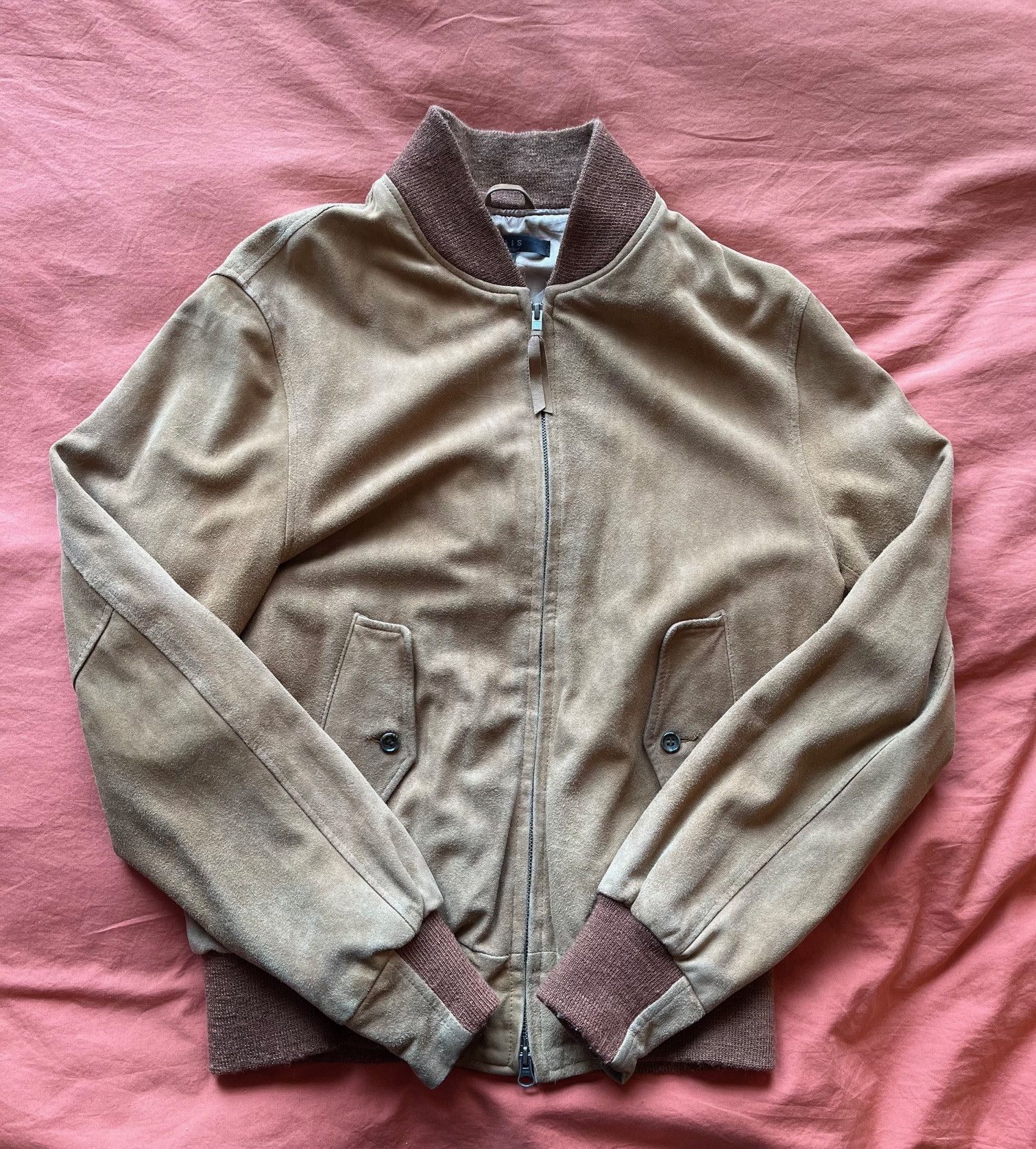 Suede bomber jacket
