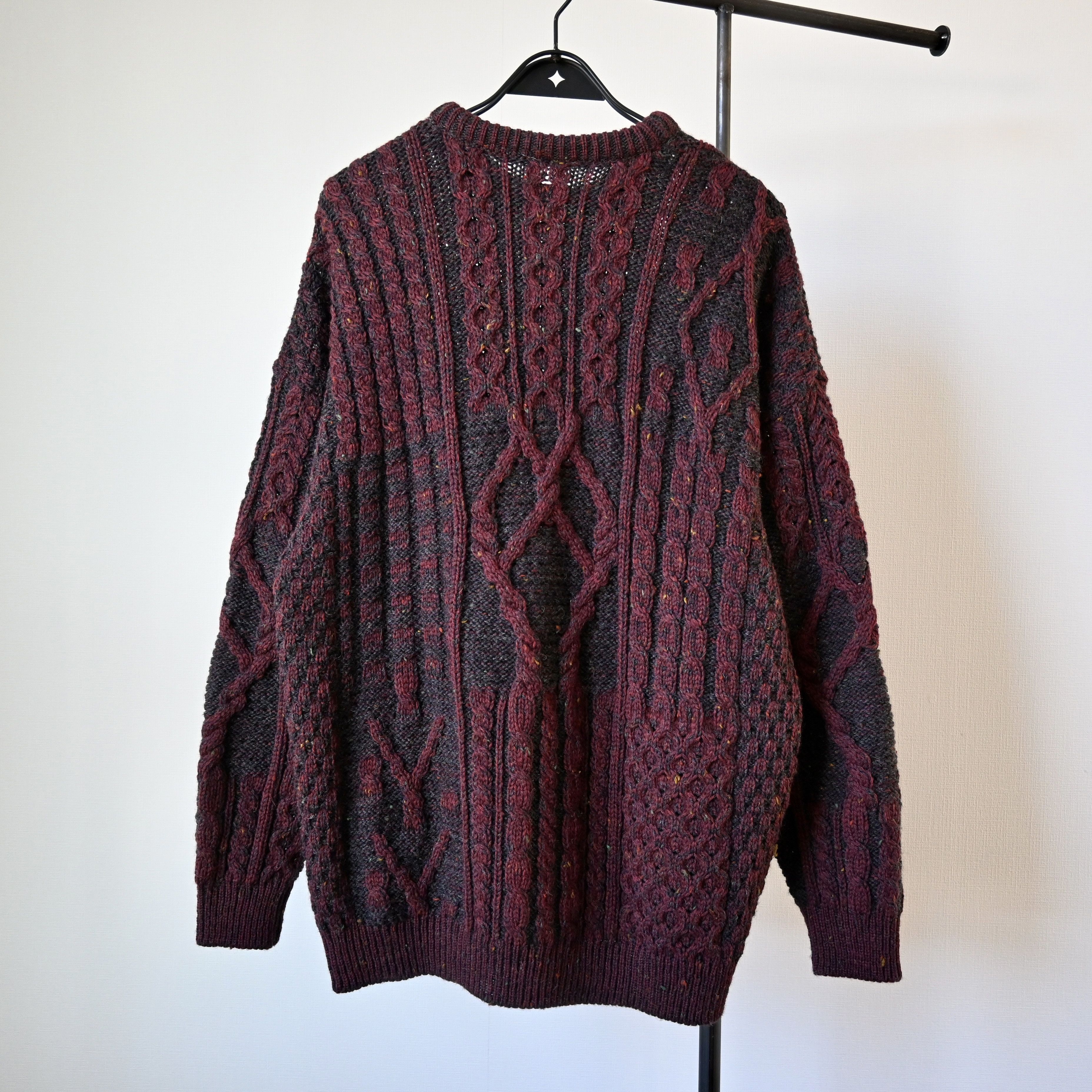 Vintage Vintage 1990s multi-aran panel knit sweater made in Ireland Size US L / EU 52-54 / 3 - 2 Thumbnail