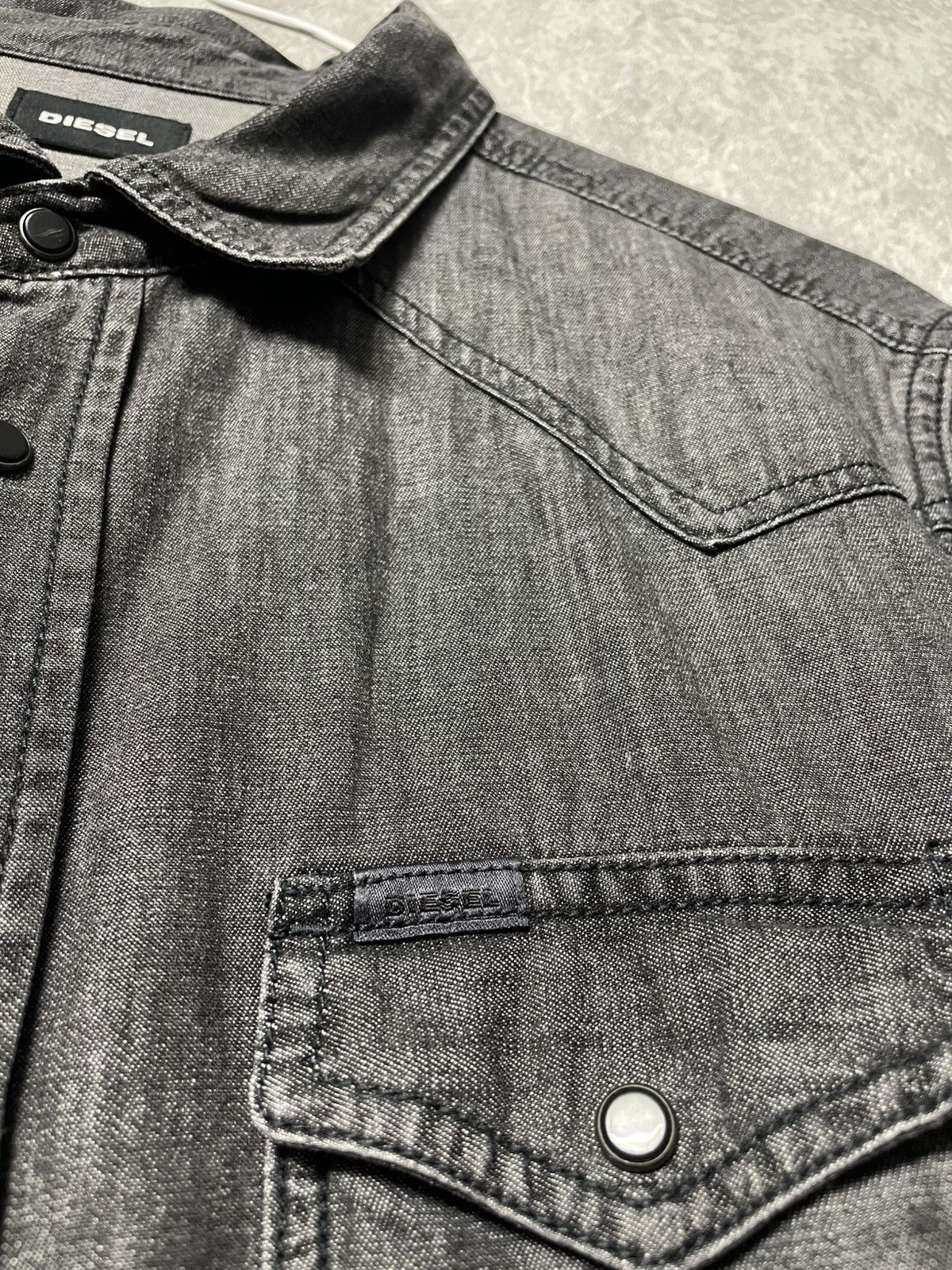 Diesel Vintage Diesel Black Jeans Long Sleeve Snap Button Shirt Size US L / EU 52-54 / 3 - 4 Thumbnail