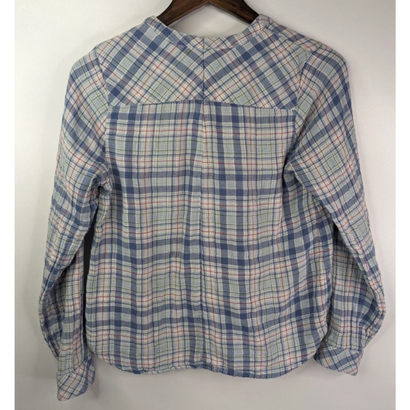 J. Jill J Jill Plaid Double Cloth Cotton Gauze Tunic Blouse Button Shirt Size Small Size S / US 4 / IT 40 - 4 Thumbnail