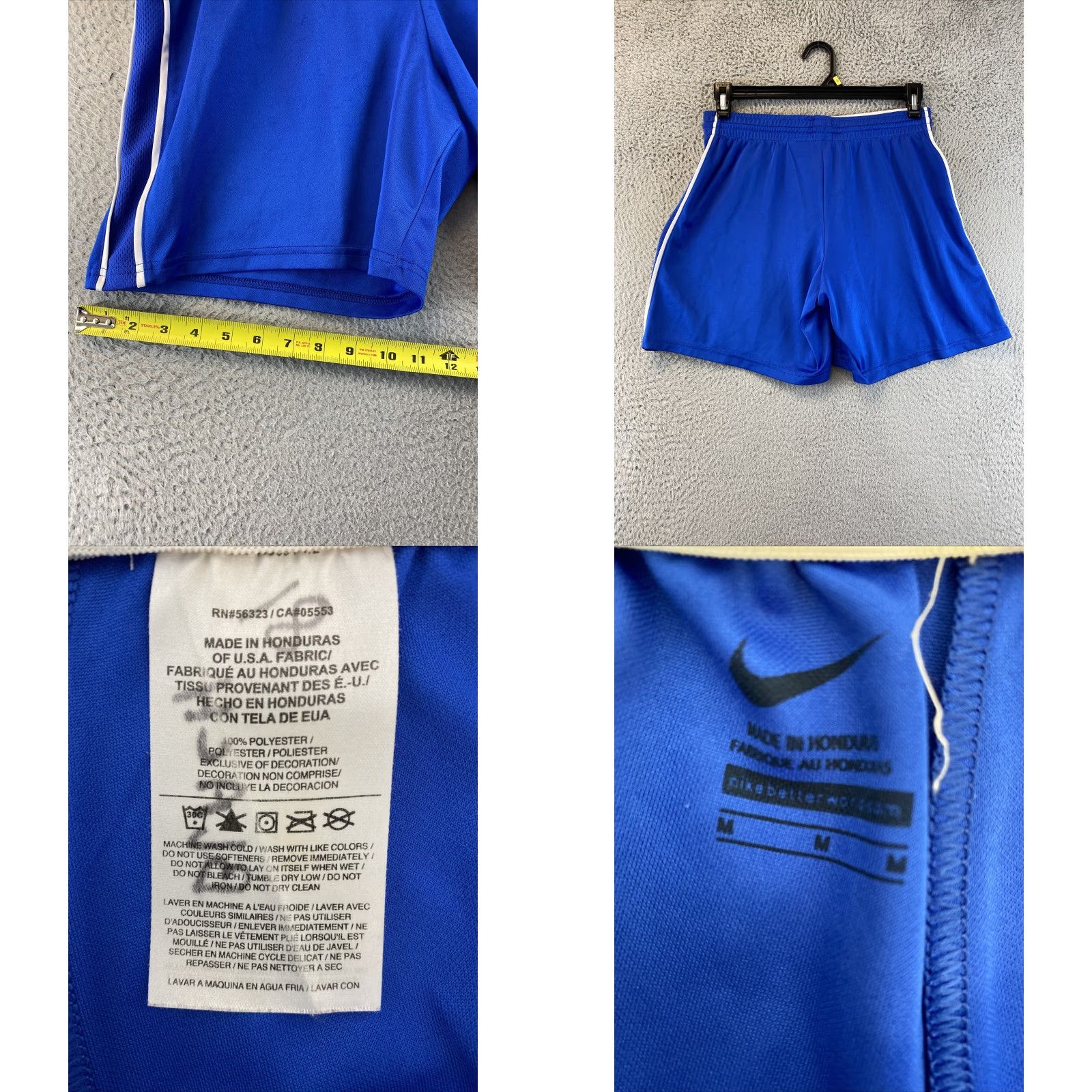 Nike NIKE DRI-FIT Athletic Shorts Men's Medium Blue Solid Activewear Logo Sports Size US 31 - 8 Thumbnail