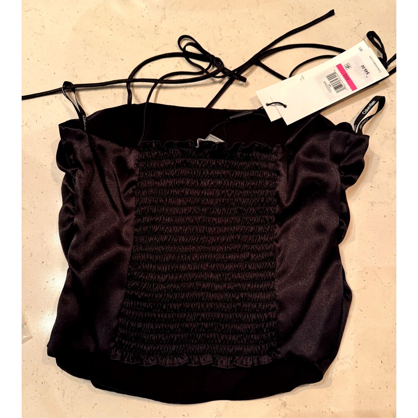 Calvin Klein Calvin Klein Womens Slim Fit Camisole Black Satin XXS NWT Size XXS / US 00 / IT 34 - 3 Thumbnail