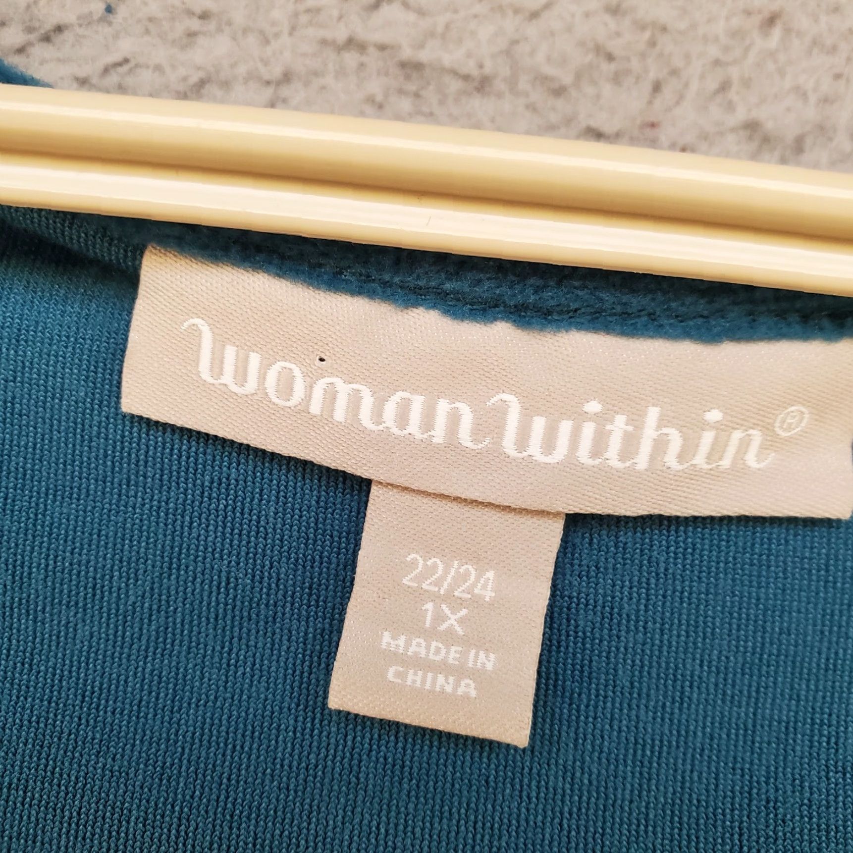 Vintage Womens Velour Top 1X Teal Flutter Sleeve Ruffle Pullover Blouse Easy Care Velour Woman Within 1X Blue Solid Classic Casual Size XL / US 12-14 / IT 48-50 - 6 Thumbnail