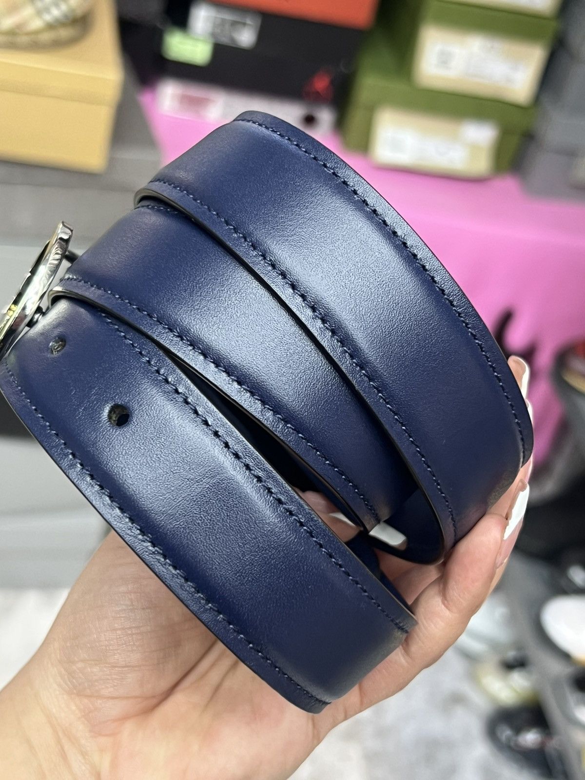 Gucci Gucci Blue Belt Size 38 - 3 Thumbnail