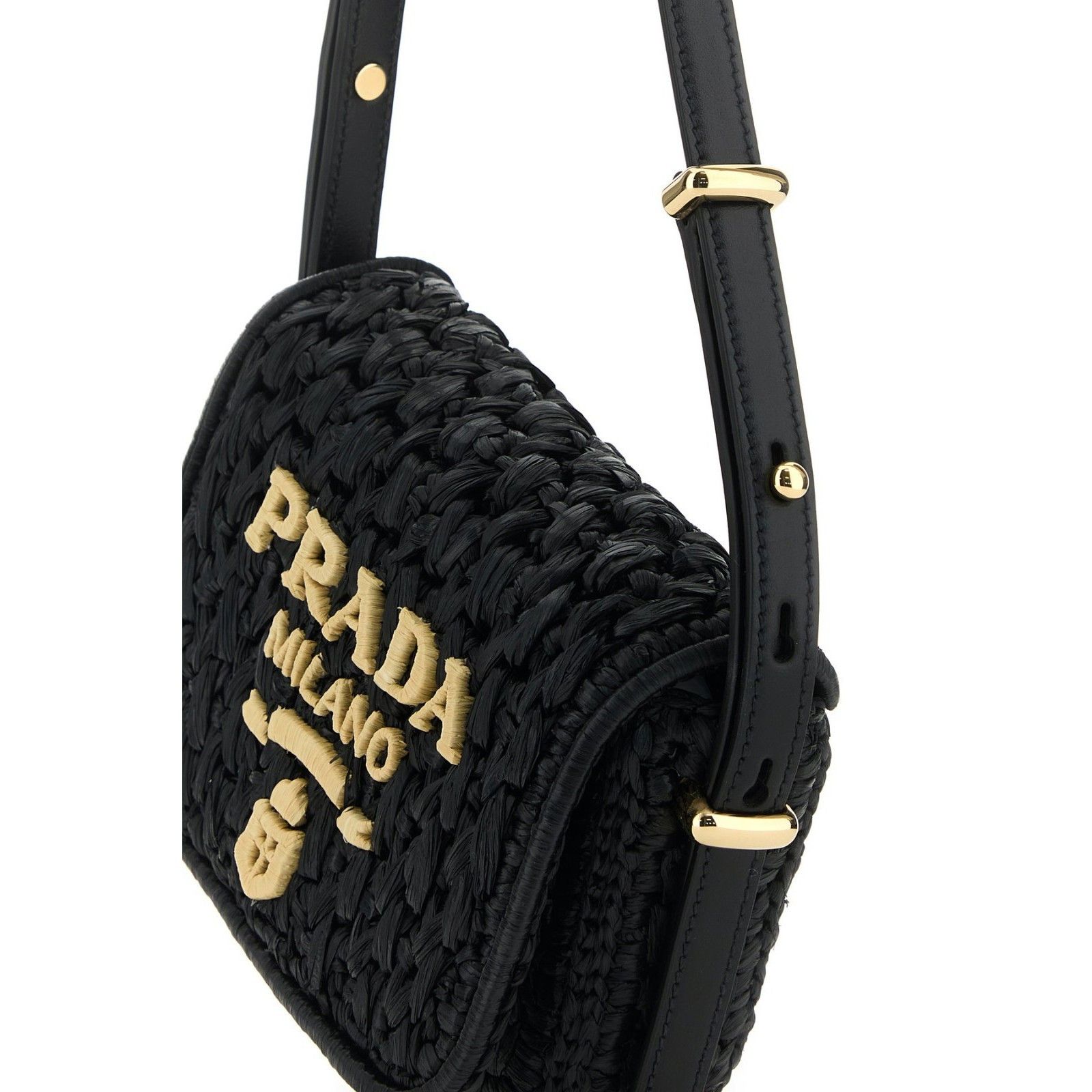 Prada PRADA Black Raffia Crochet Shoulder Bag New & Authentic Size ONE SIZE - 4 Thumbnail