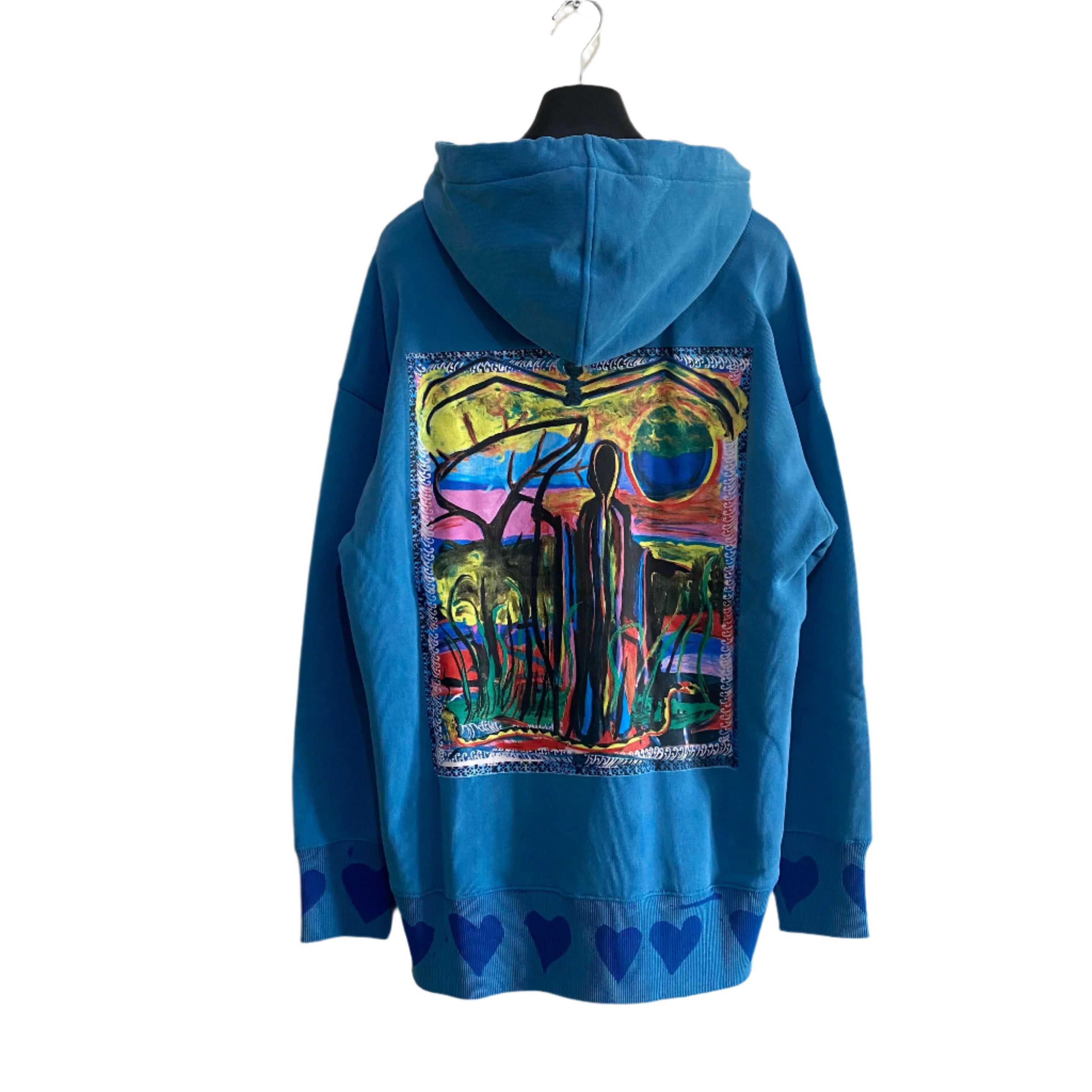 Givenchy x Josh Smith Blue Reaper Print Oversized Logo Hoodie Size XS / US 0-2 / IT 36-38 - 2 Thumbnail