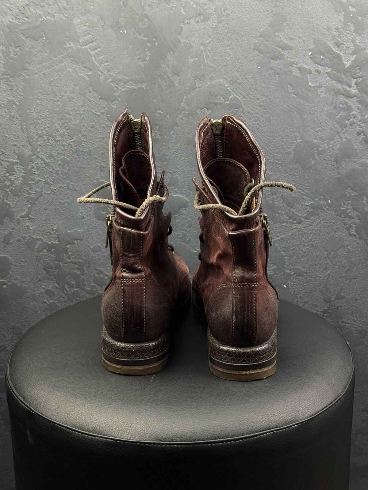 A.S.98 Women's A.S.98. Airstep Brown Leather Biker Zip Ankle Boots Size US 6 / IT 36 - 9 Thumbnail