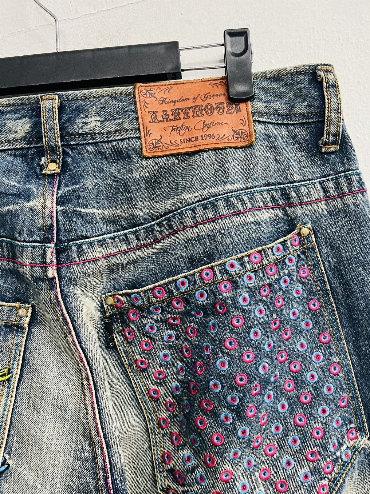 Japanese Brand XANTHOUS Mudwash Flame Baggy Denim Size US 33 - 20 Thumbnail