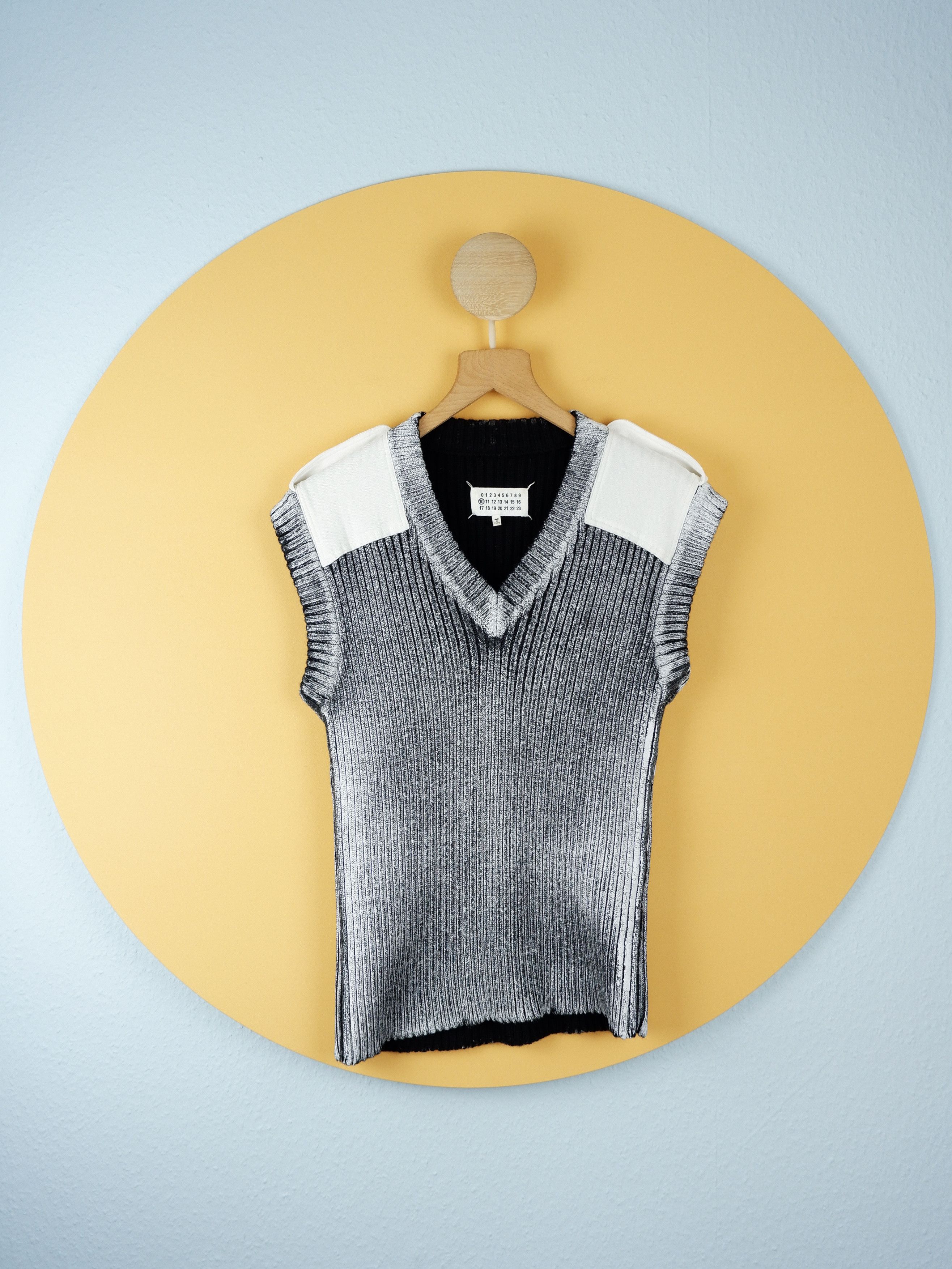 Maison Margiela Last drop! Margiela painted black wool vest runway 