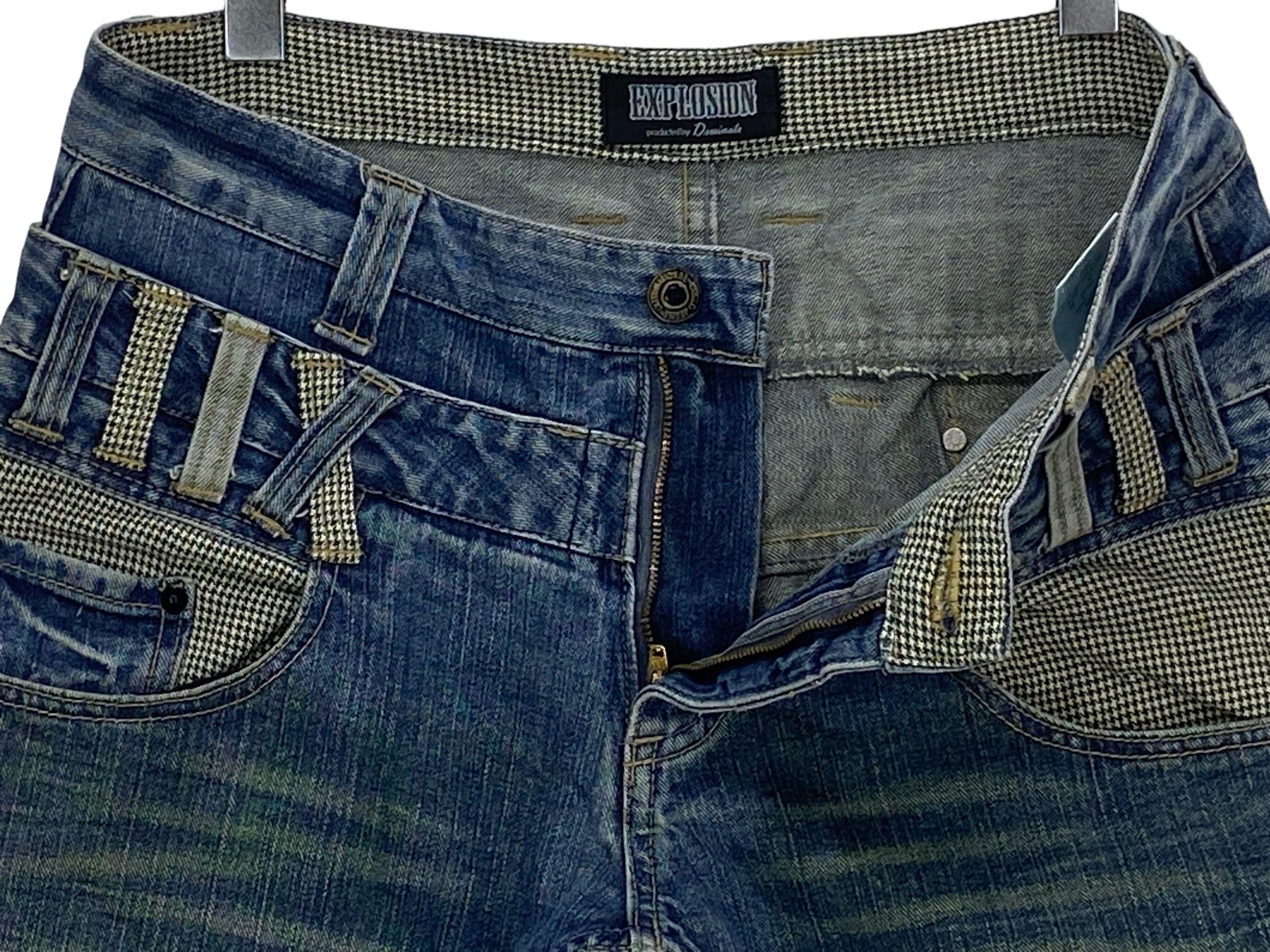 Japanese Brand Double Waist Punk Bondage Goth Rockers Jeans Size US 32 / EU 48 - 7 Thumbnail