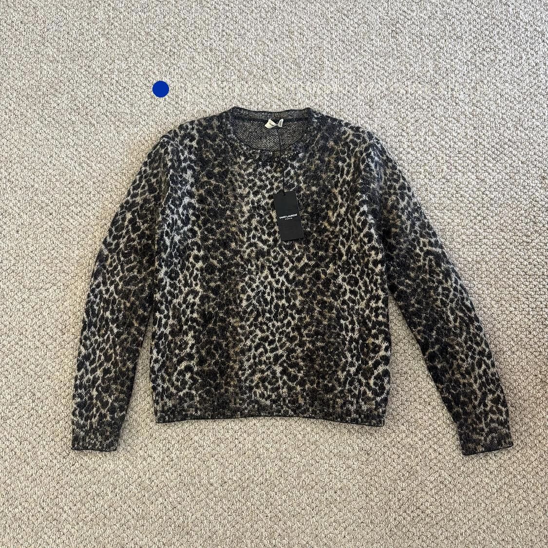 Saint Laurent Paris Brown Leopard Knit Sweater Size S Size US S / EU 44-46 / 1 - 1 Thumbnail