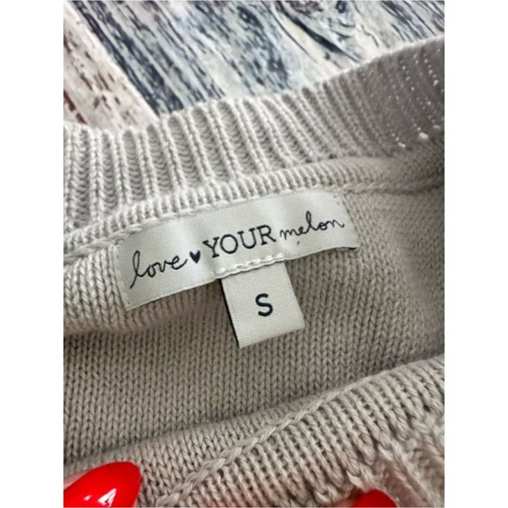 Other Love Your Melon Light Gray Logo Knit Sweater Size S / US 4 / IT 40 - 6 Thumbnail