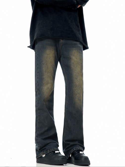 Japanese Brand American men's retro gradient washed straight jeans Size US 32 / EU 48 - 3 Thumbnail