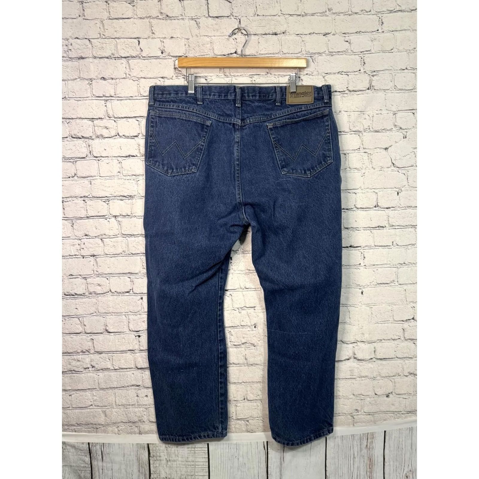 Wrangler Wrangler Denim Pants Men Casual 42x30 Blue Cotton Regular Big & Tall Mens Size US 42 / EU 58 - 6 Thumbnail