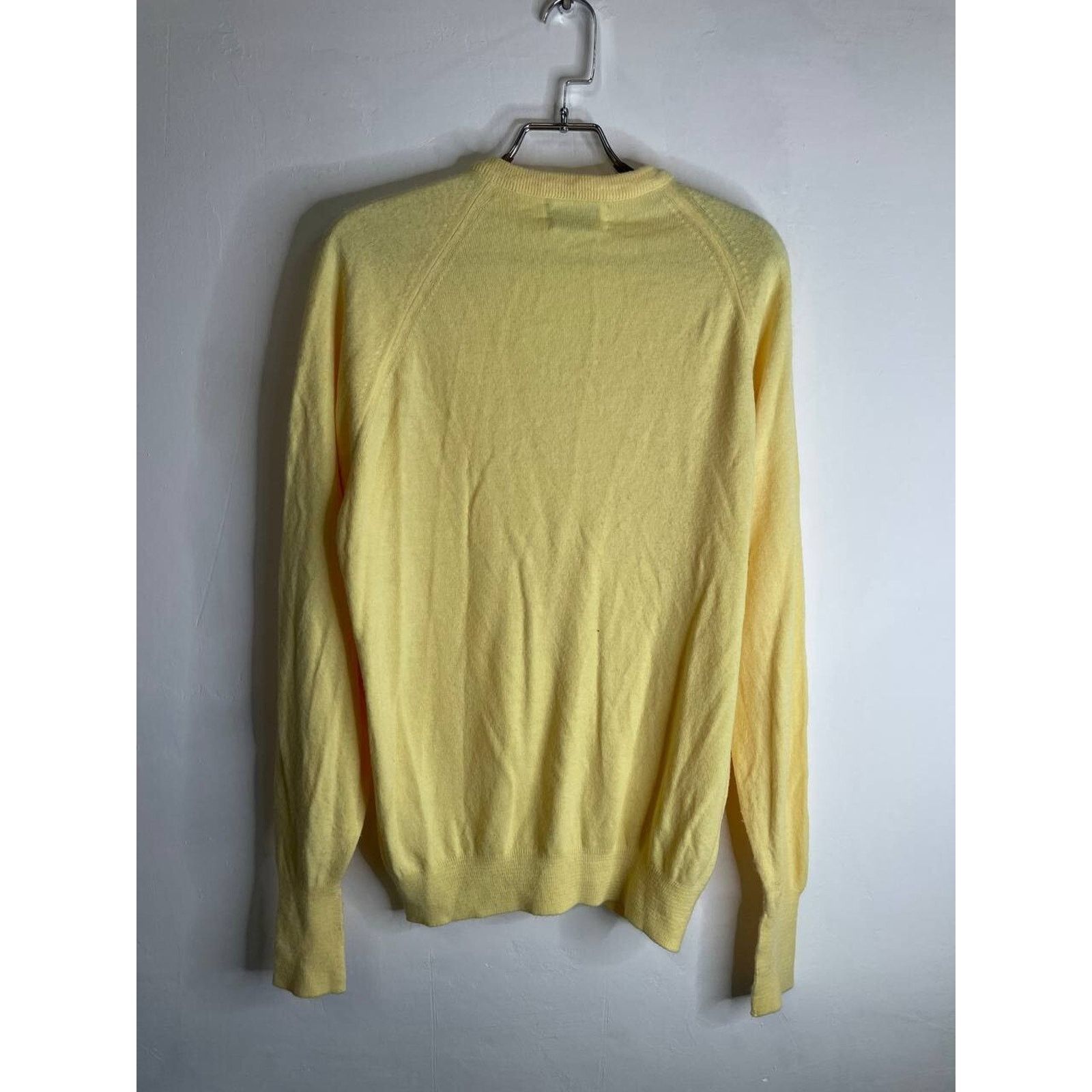 Dior × Vintage Vintage Christian Dior Yellow Sweater L V-Neck Orlon Acrylic Size US L / EU 52-54 / 3 - 4 Thumbnail