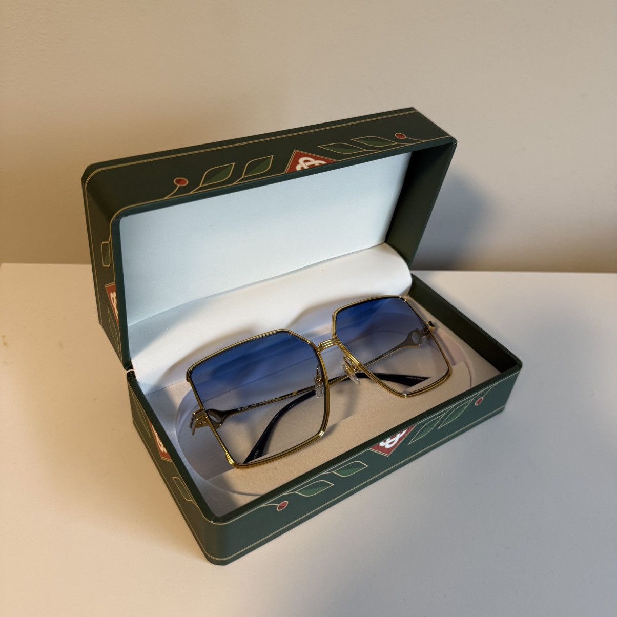 Casablanca Casablanca Stainless Steel Square Blue Gradient Sunglasses Size ONE SIZE - 1 Thumbnail