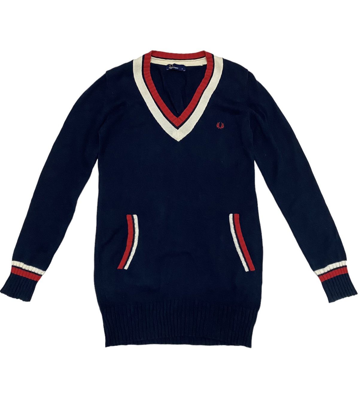 Fred Perry × Vintage Fred Perry V-Neck Knitwear Sweater (C2) Size US S / EU 44-46 / 1 - 1 Thumbnail