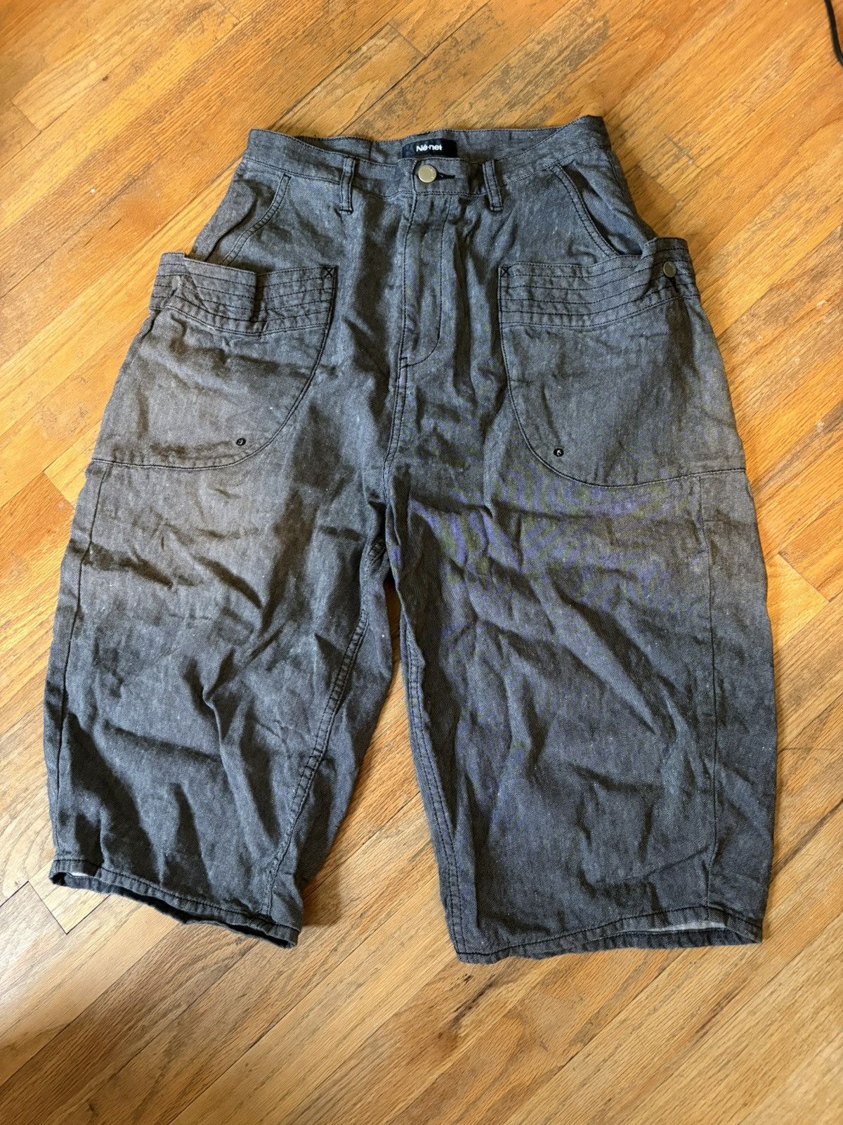Ne-Net Ne-net Linen Half Pants Shorts Size US 29 - 1 Thumbnail