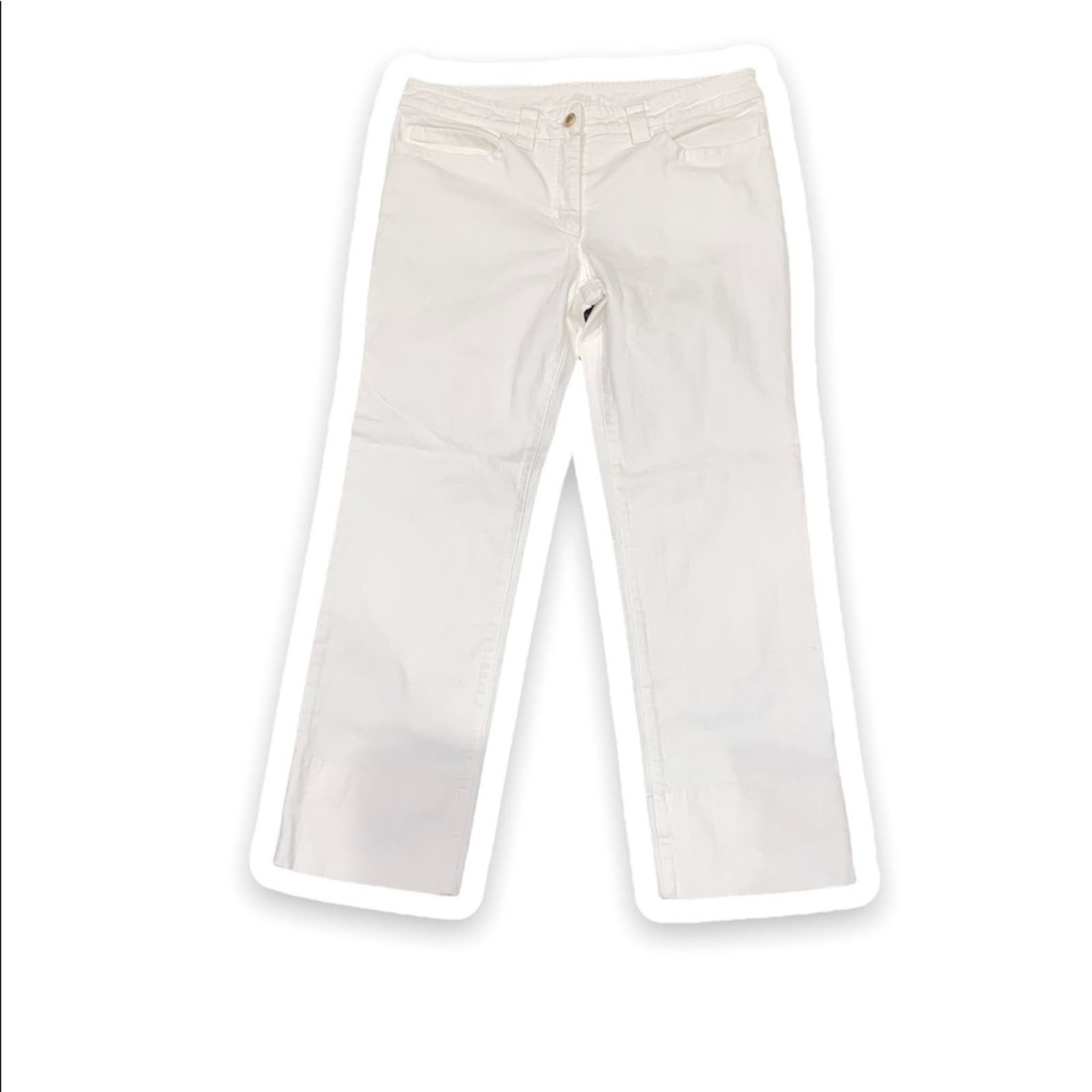 image of Loro Piana Cropped White Jeans Sz. 46, Women's (Size 30)