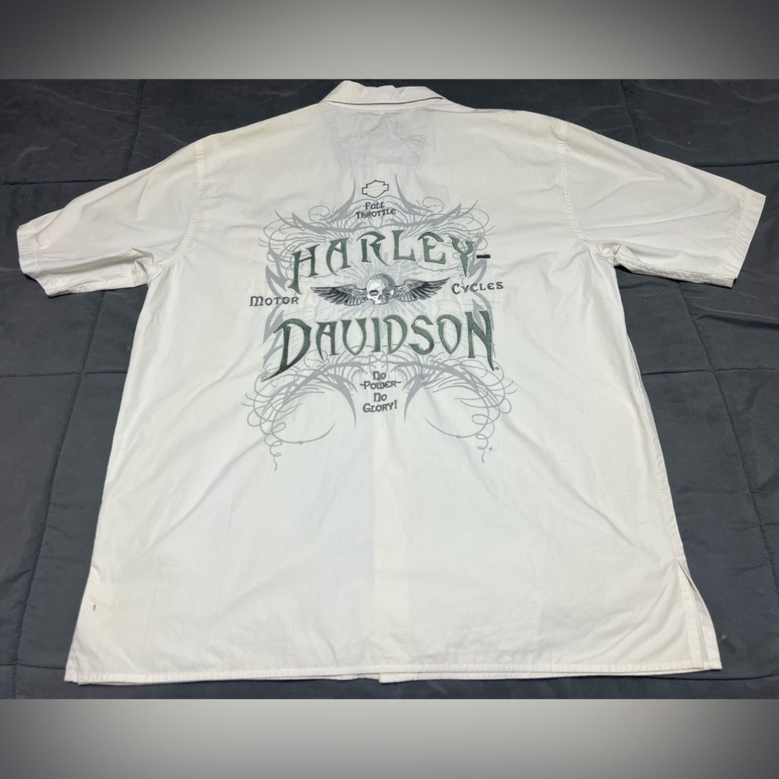 Harley Davidson Harley Davidson Embroidered “No Power No Glory” H-D Shirt Size US XL / EU 56 / 4 - 1 Thumbnail
