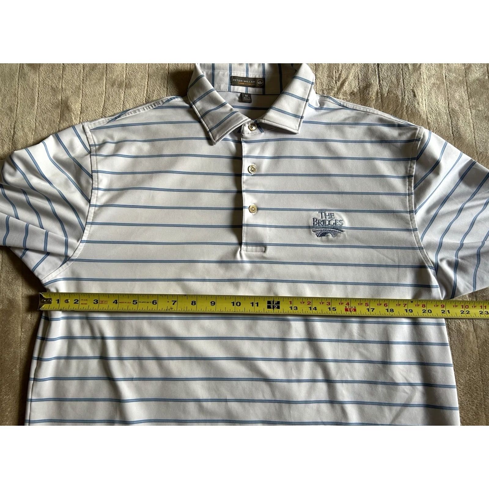 Peter Millar Peter Millar Summer Comfort The Bridges Golf Club Polo M Multicolor Striped Short Sleeve Collared Breathable Shirt Mens Sports Golf Size US M / EU 48-50 / 2 - 5 Thumbnail