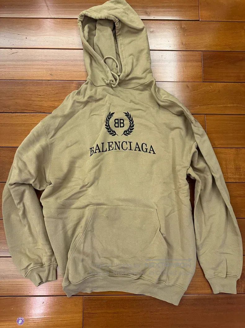 Balenciaga Balenciaga Khaki wheat hoodie Size US M / EU 48-50 / 2 - 1 Thumbnail