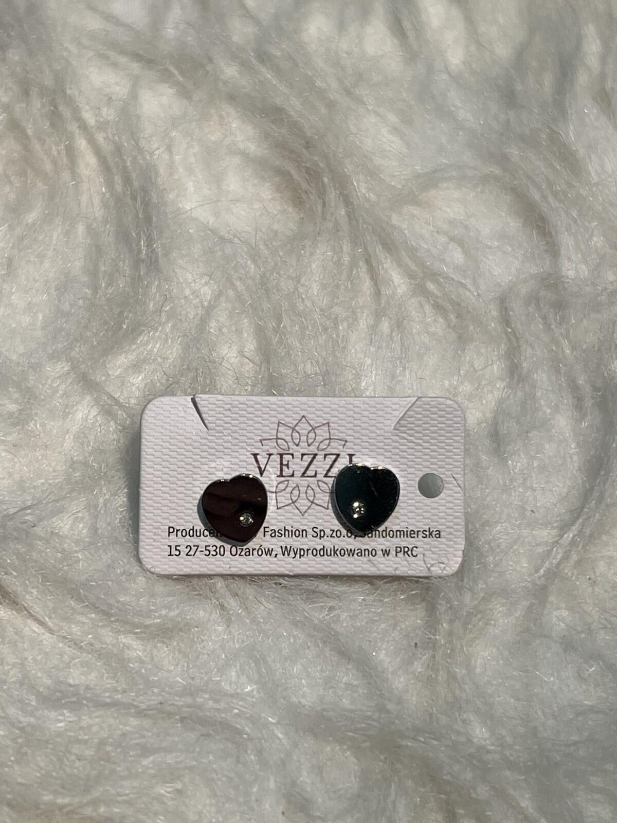 Other Vezzi Silver Heart shaped Stud Earring With Small Crystals Size ONE SIZE - 1 Thumbnail