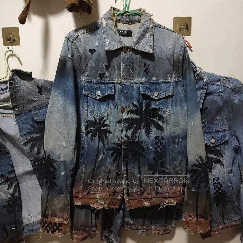 Amiri AMIRI Coconut Tree Denim Jacket M. Size US M / EU 48-50 / 2 - 3 Thumbnail