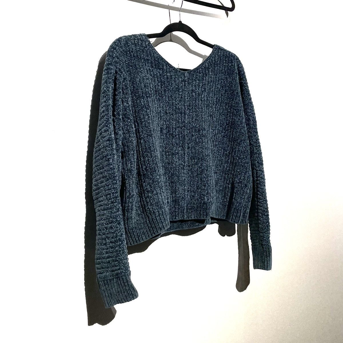 Vintage Vintage Blue Cropped Knit Sweater Size XL / US 12-14 / IT 48-50 - 5 Thumbnail