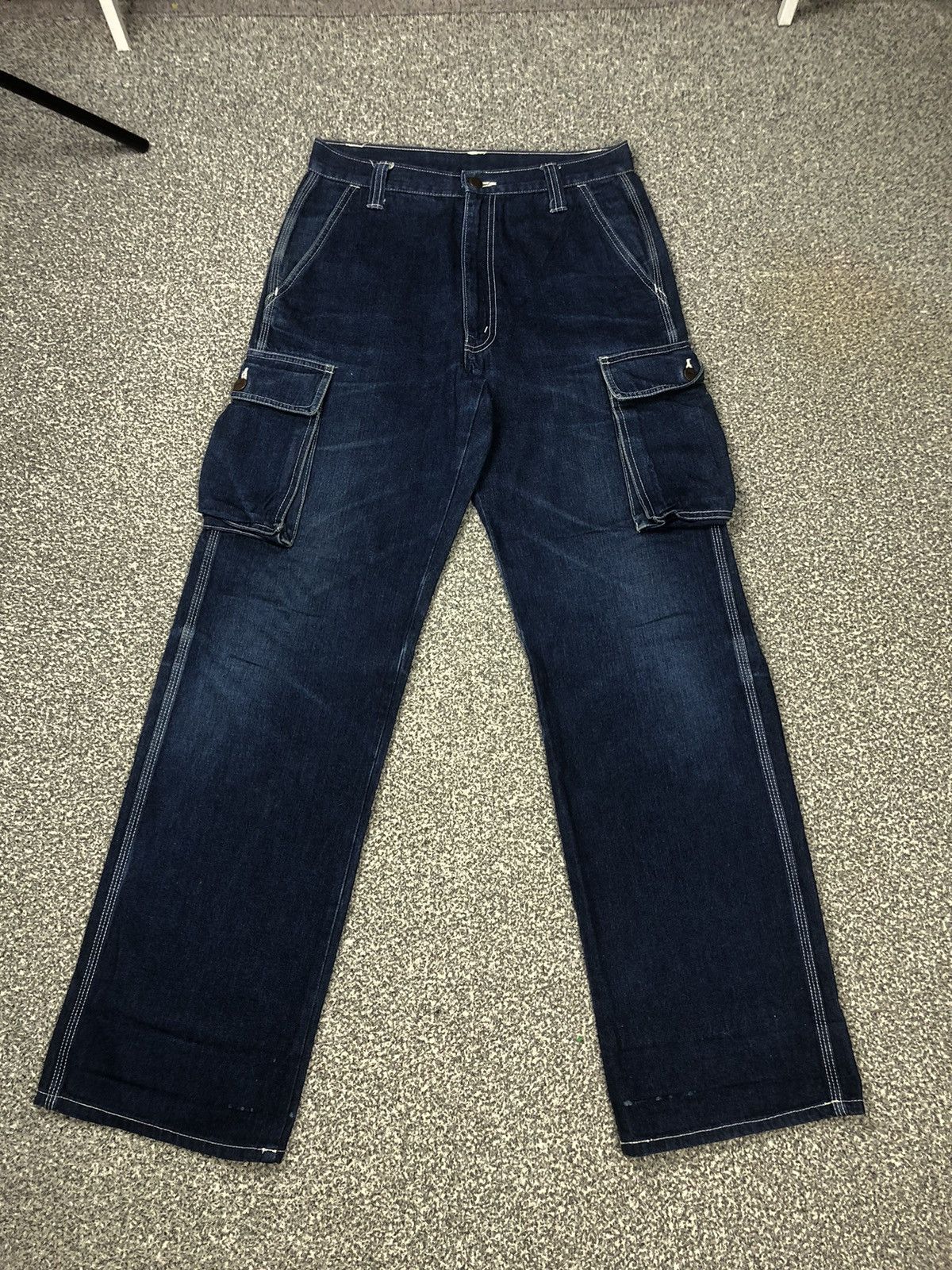 Big John × Japanese Brand × Vintage Vintage 90s BiG JOHN World Workers Cargo Jeans Size US 30 / EU 46 - 1 Thumbnail