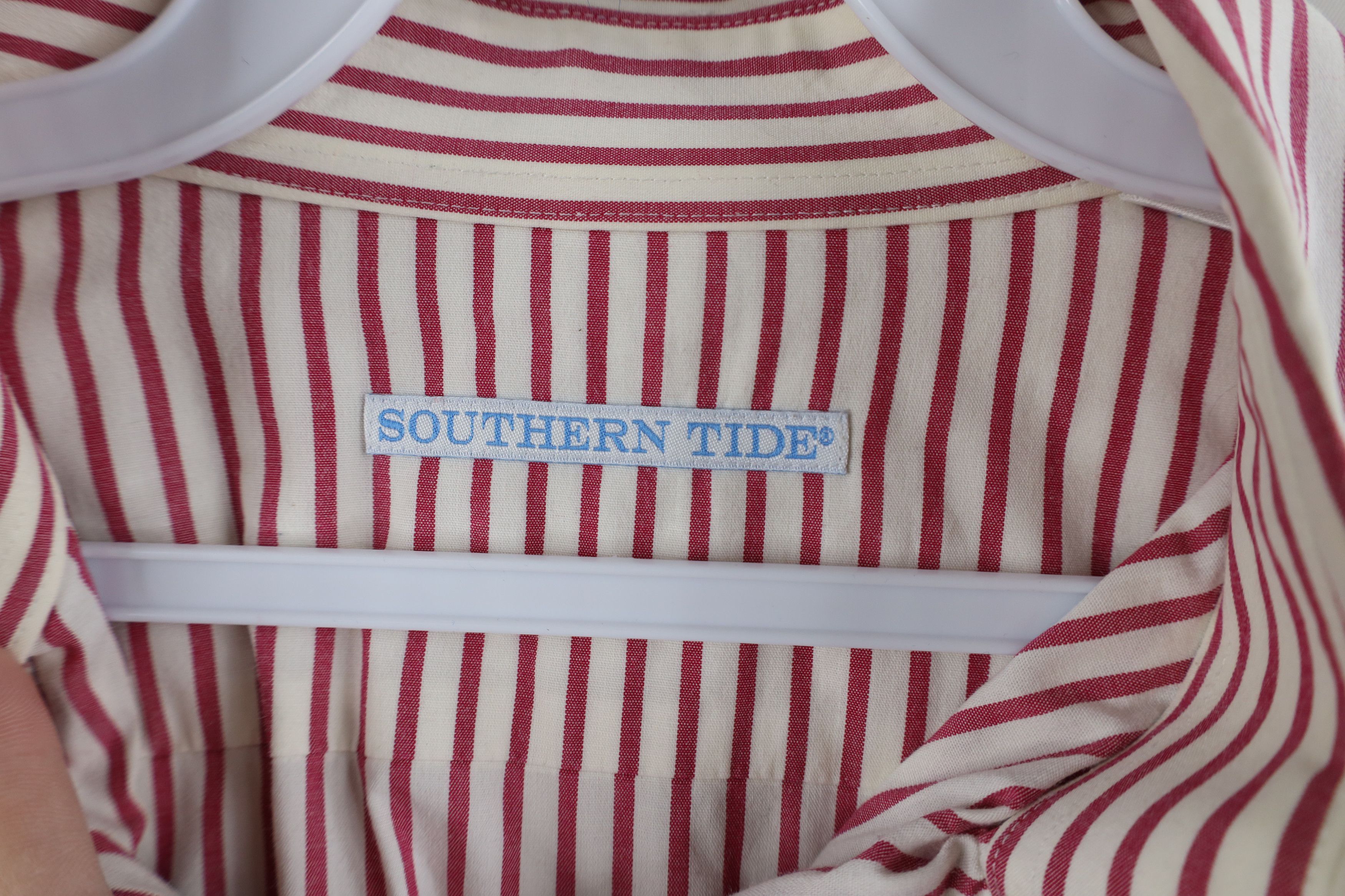 Southern Tide × Vintage Southern Tide Fish Logo Striped Oxford Button Down Shirt Size US L / EU 52-54 / 3 - 6 Thumbnail