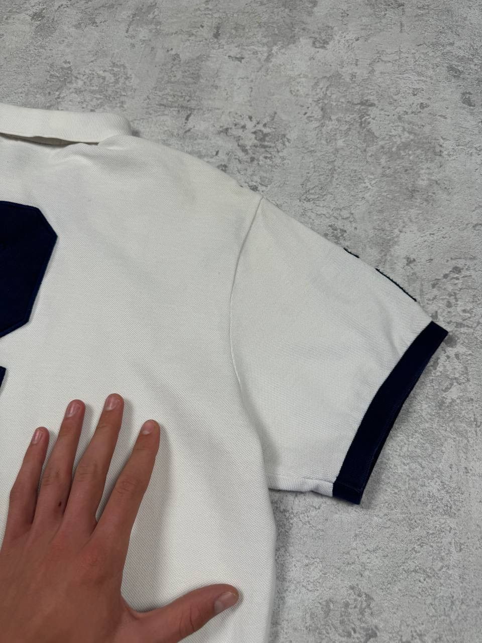 Polo Ralph Lauren Vintage Polo Ralph Lauren Number 2 Polo Stripe White Navy Size US XL / EU 56 / 4 - 11 Thumbnail