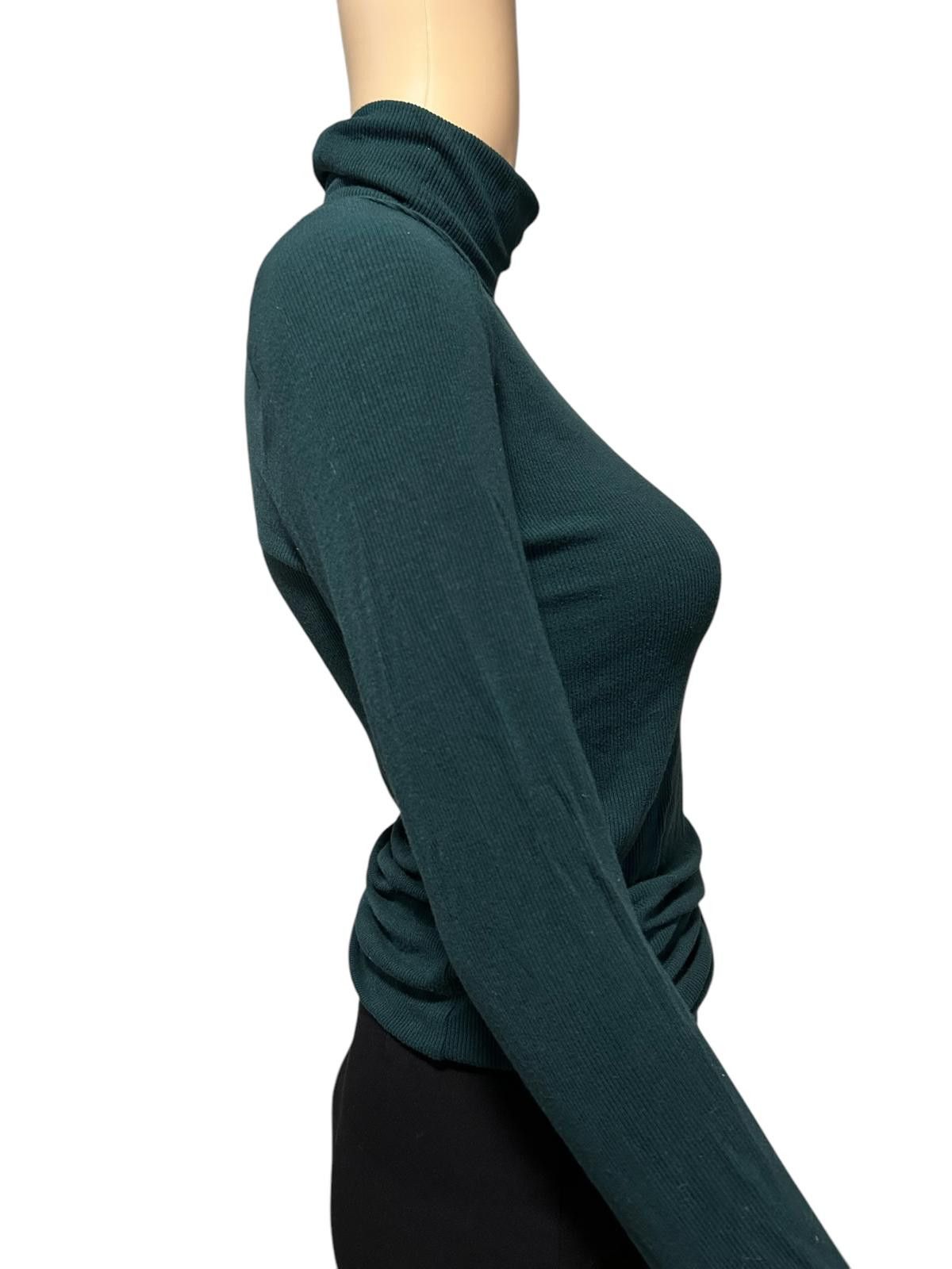 Designer Chic Green Turtleneck Top Size M / US 6-8 / IT 42-44 - 3 Thumbnail