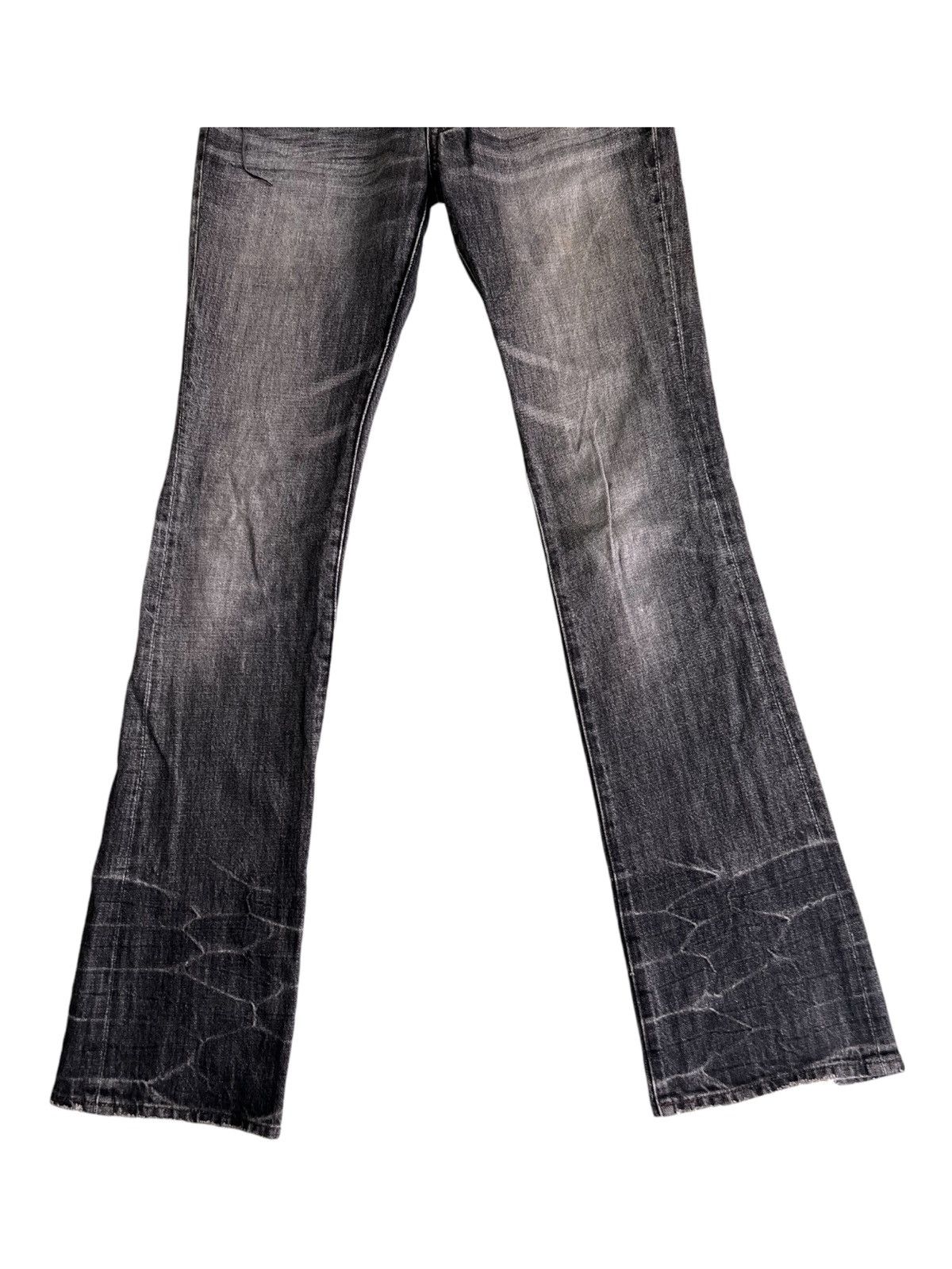If Six Was Nine Y2K Super Flare Schlüssel Leather Lace Edge Dirty Mud Jeans Size US 29 - 8 Thumbnail