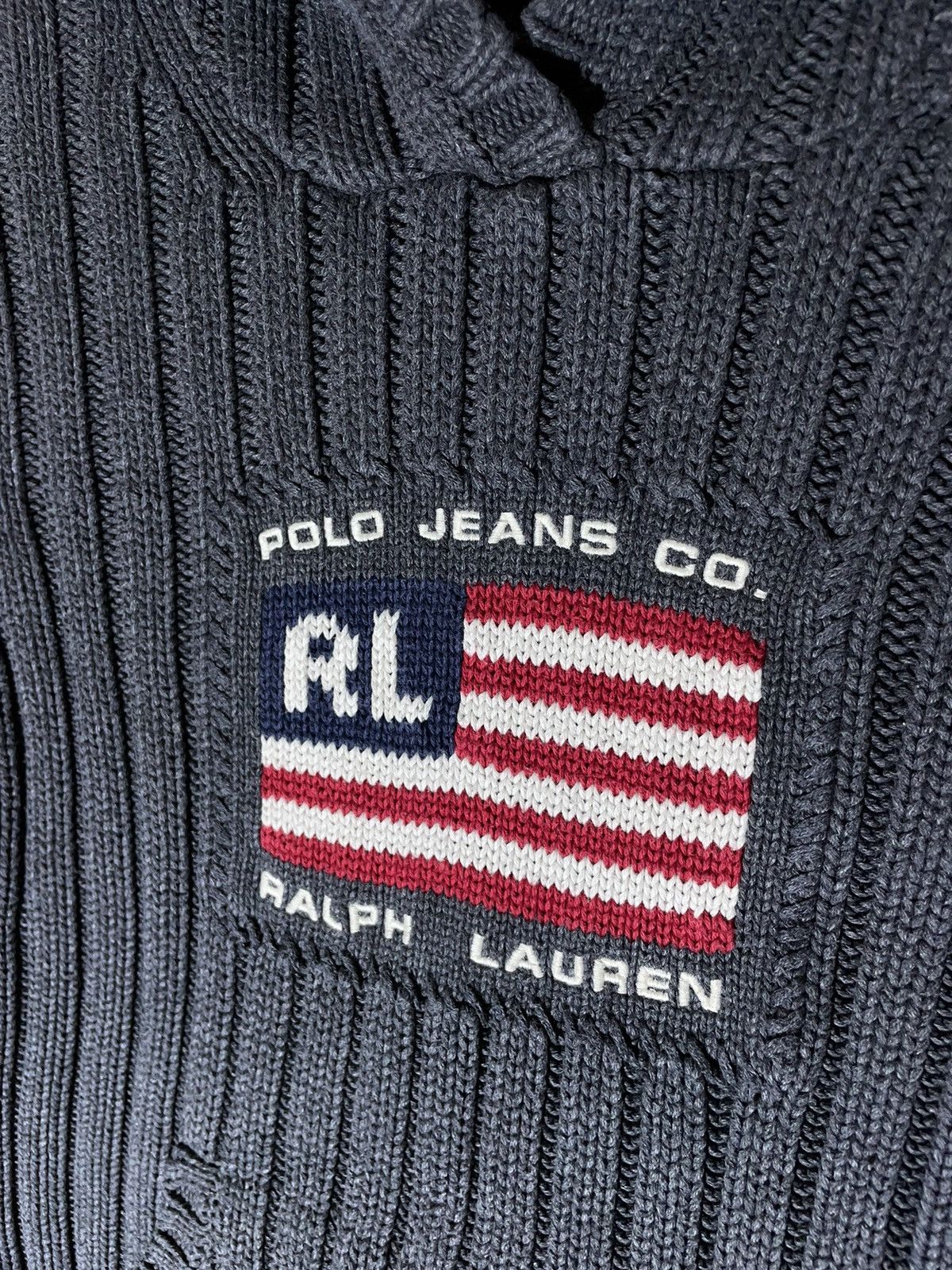 Polo Ralph Lauren × Vintage Polo Ralph Lauren USA Flag knitwear sweater hoodie Size S / US 4 / IT 40 - 5 Thumbnail