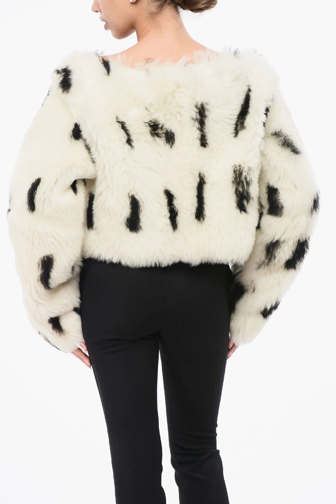 og1mm0326 Eco-Fur Off-Shoulder Top in White