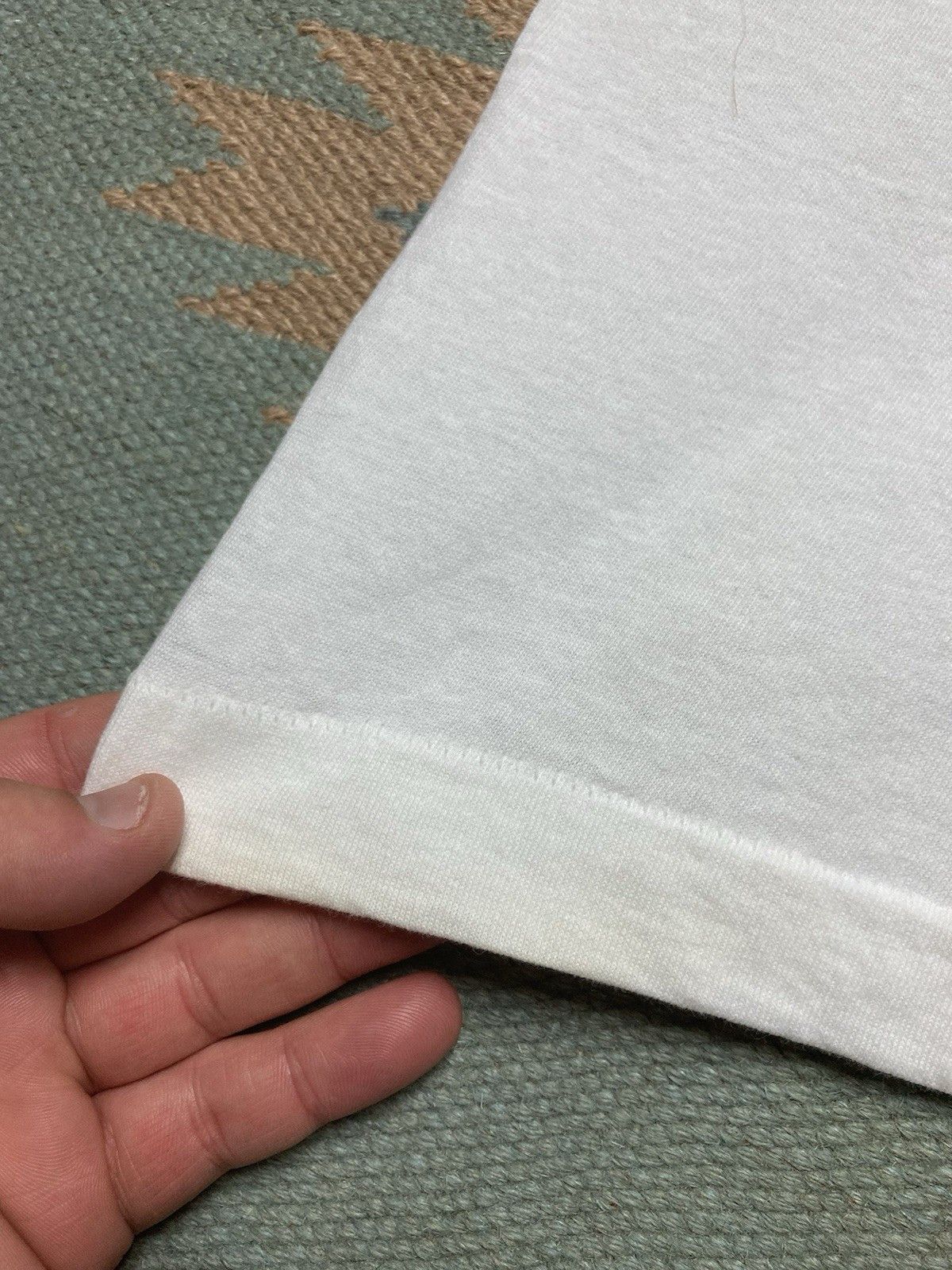 Vintage blank white tshirt fruit of loom NOS cotton single stitch XL Size US XL / EU 56 / 4 - 8 Thumbnail
